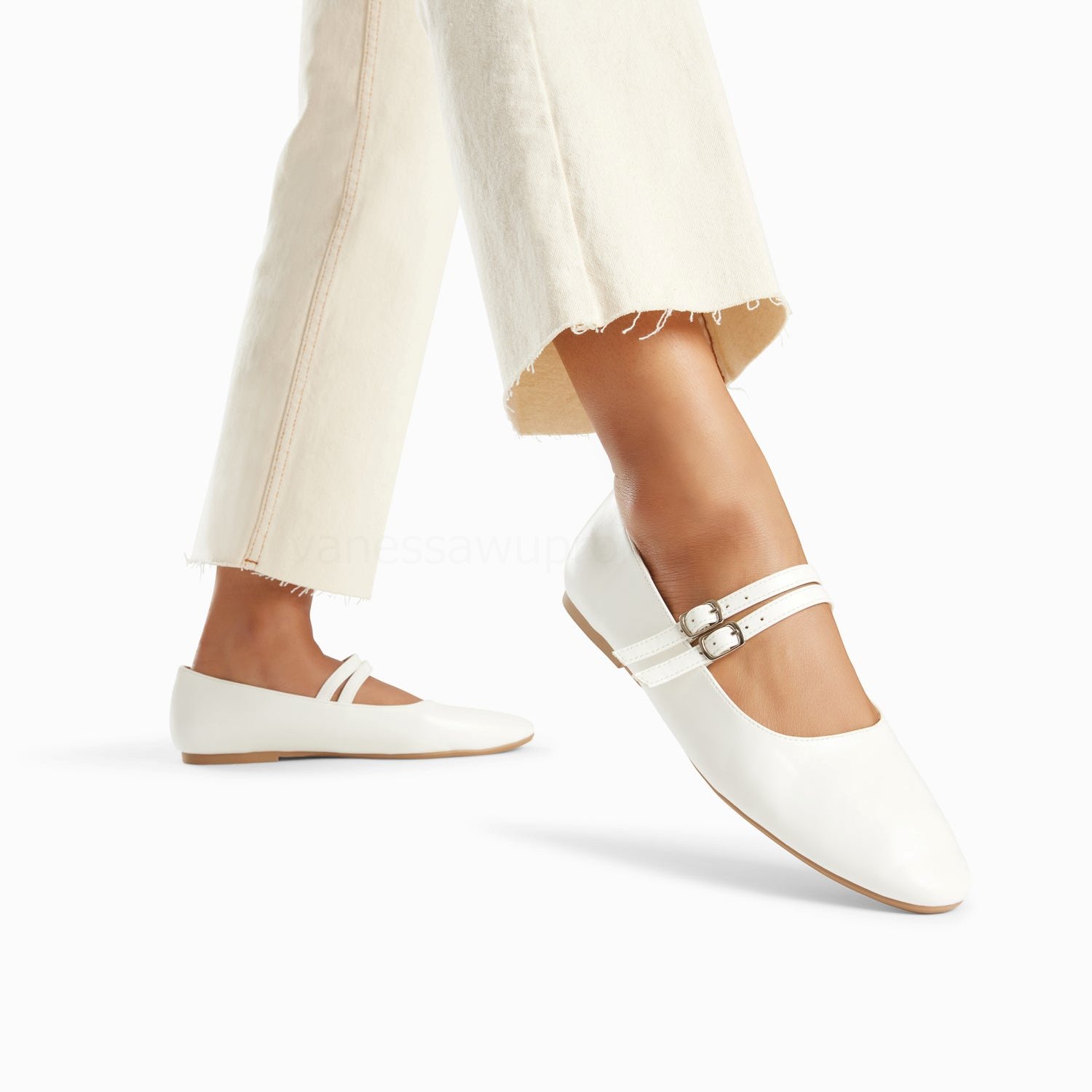 (image for) Ballerines Luce Blanches à Doubles Brides | Vanessawupromo.Com 43