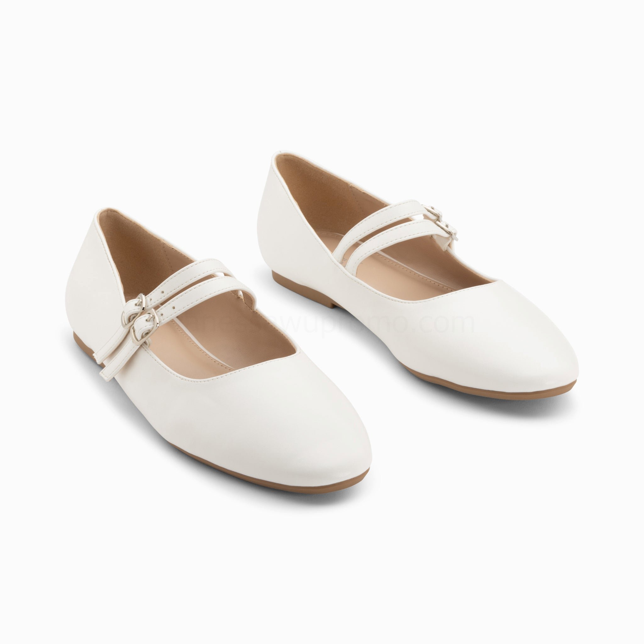 (image for) Ballerines Luce Blanches à Doubles Brides | Vanessawupromo.Com 43