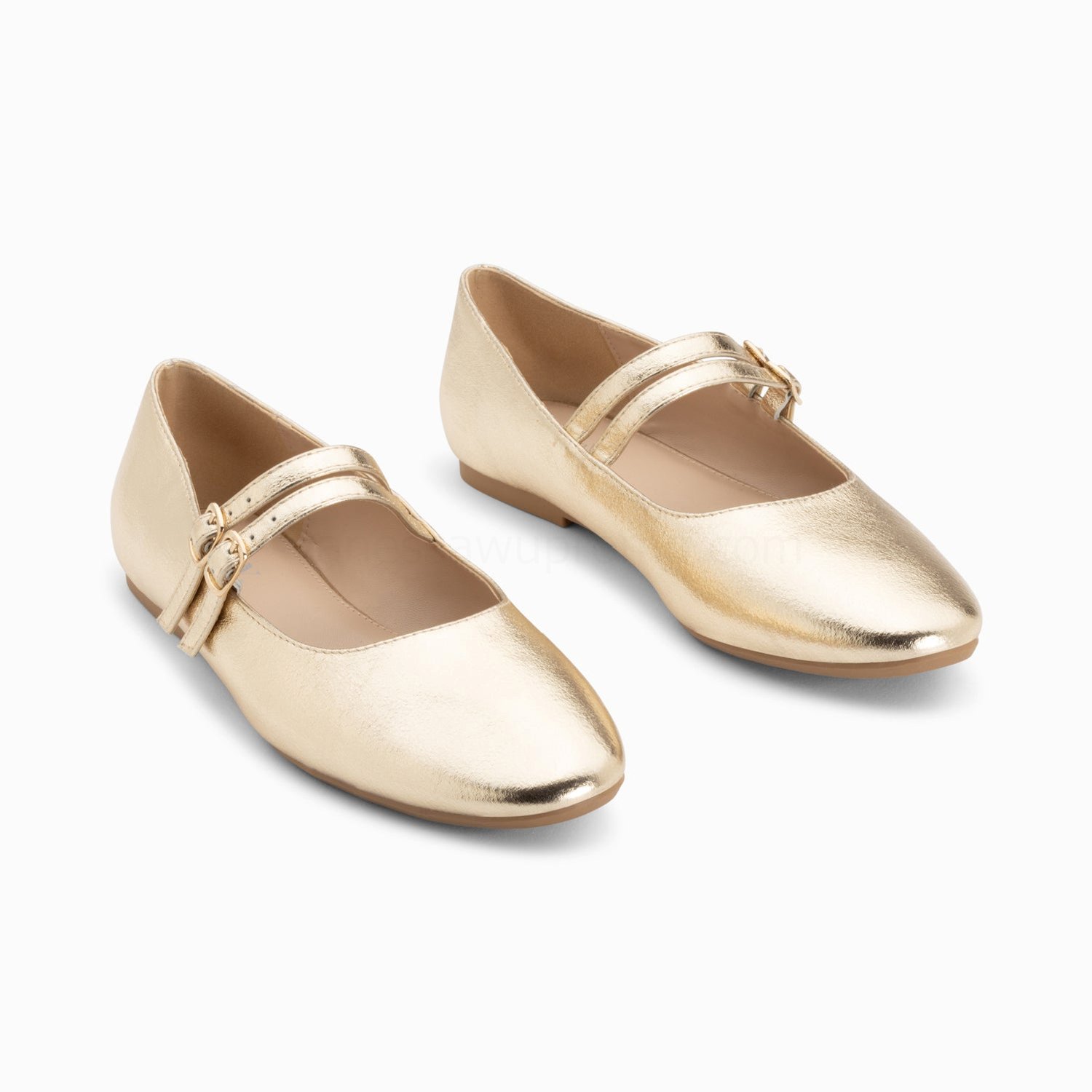 (image for) Ballerines Luce Or à Doubles Brides | Vanessawupromo.Com 02