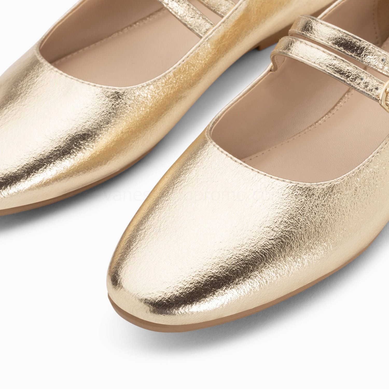 (image for) Ballerines Luce Or à Doubles Brides | Vanessawupromo.Com 02