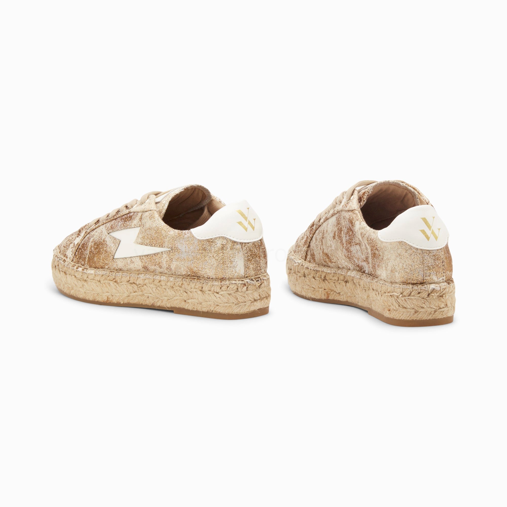 (image for) Baskets éClair April Or Et Blanc à Semelle Espadrille | Vanessawupromo.Com 297