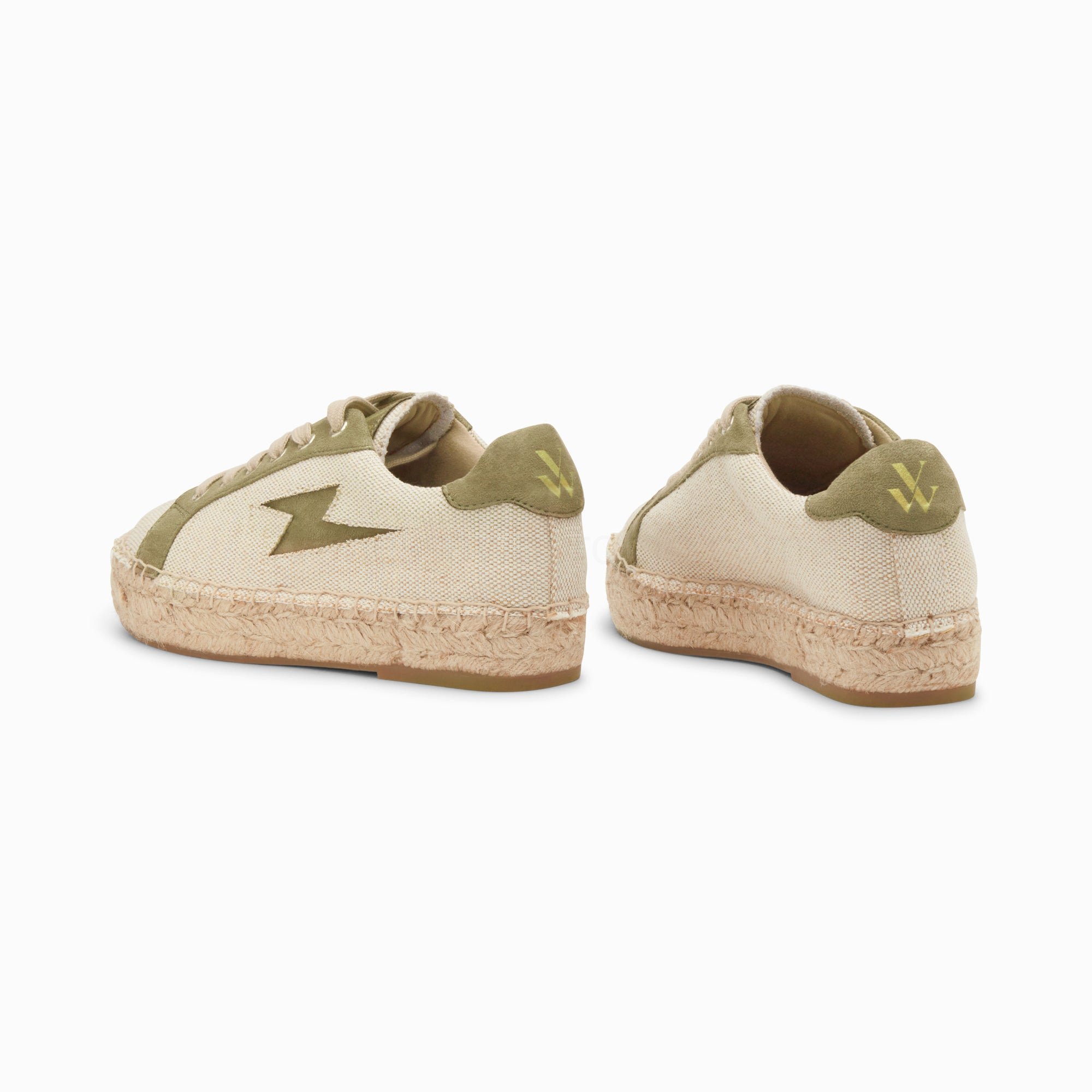 (image for) Baskets éClair April Beige Et Kaki à Semelle Espadrille | Vanessawupromo.Com 684