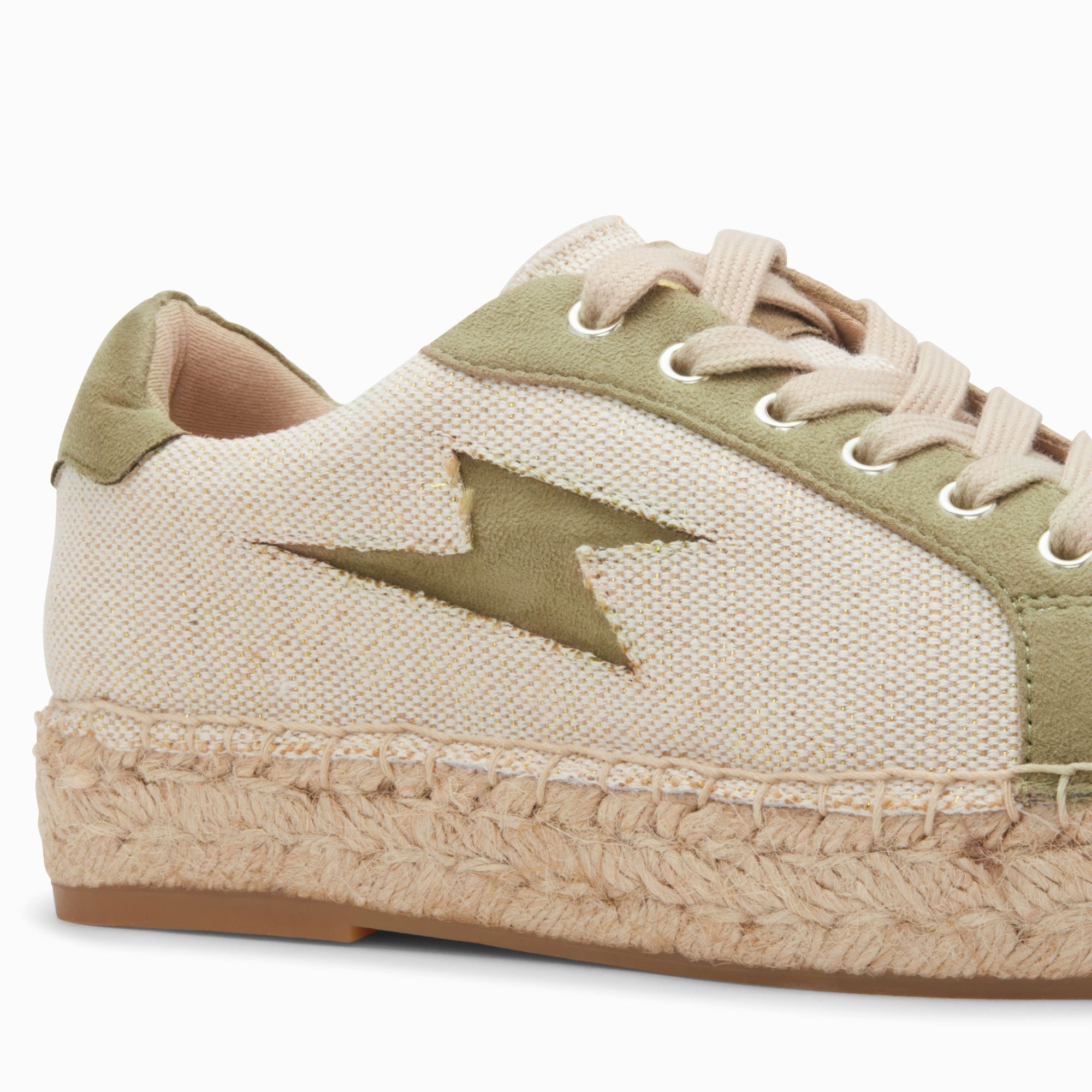 (image for) Baskets éClair April Beige Et Kaki à Semelle Espadrille | Vanessawupromo.Com 684