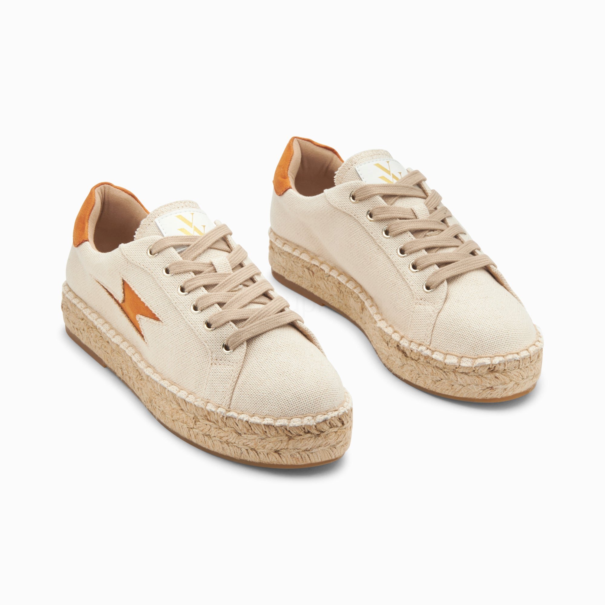 (image for) Baskets éClair April Beige Et Orange à Semelle Espadrille | Vanessawupromo.Com 335