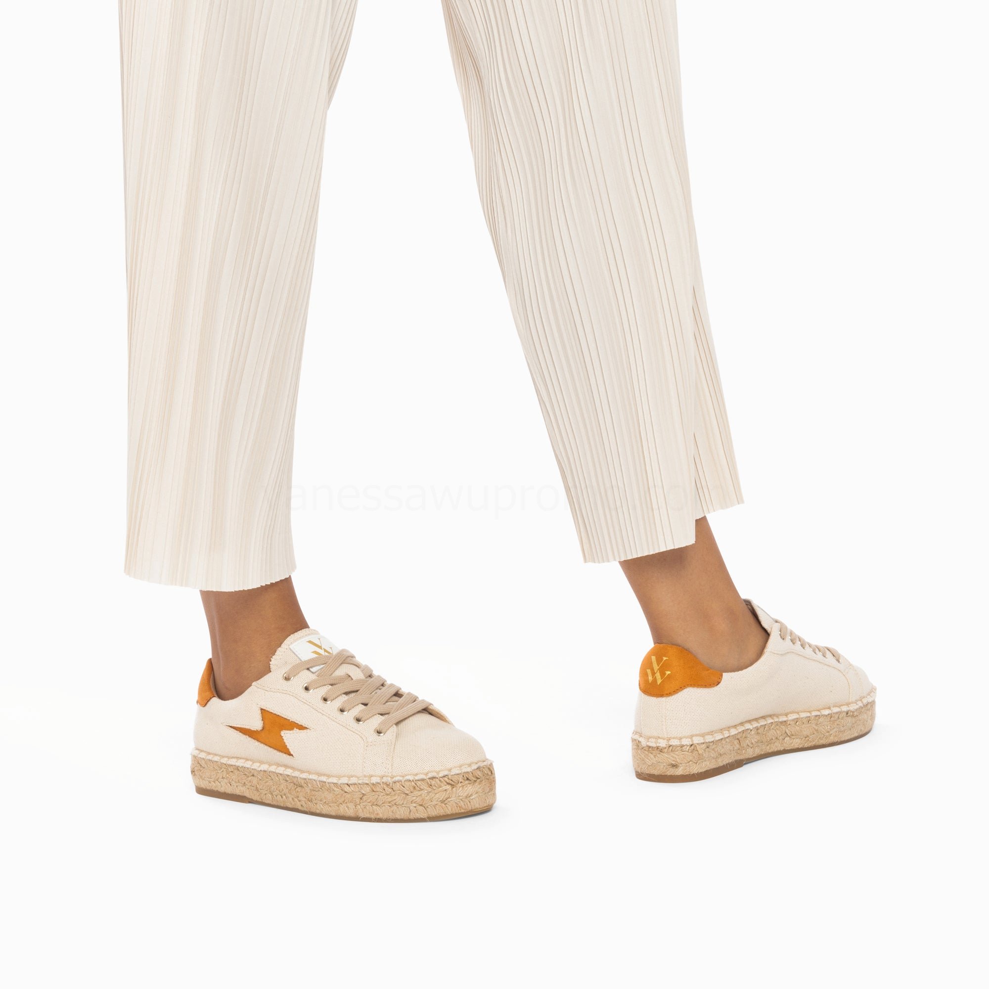 (image for) Baskets éClair April Beige Et Orange à Semelle Espadrille | Vanessawupromo.Com 335