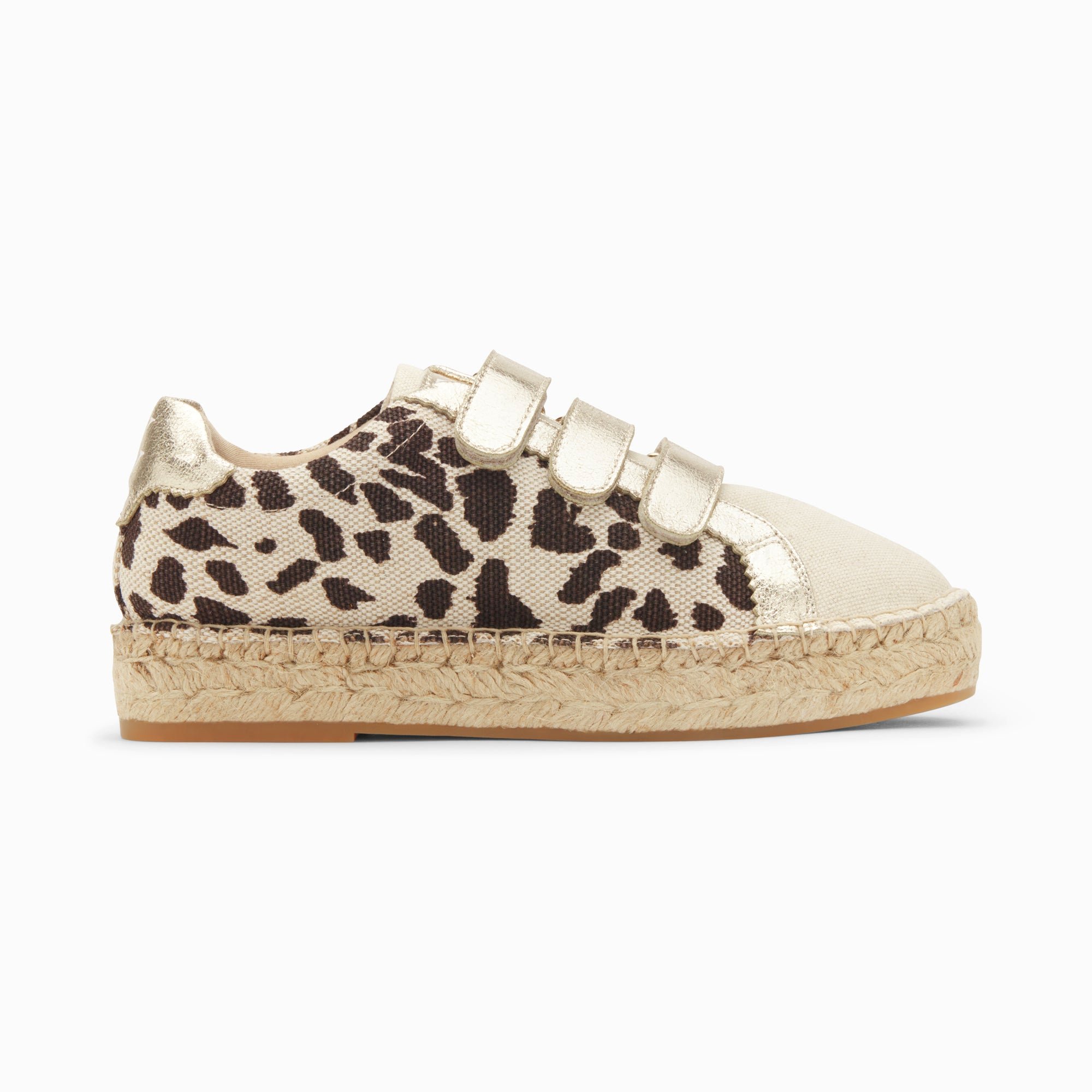 (image for) Baskets Espadrilles Alyssa LéOpard Et Or à Scratchs | Vanessawupromo.Com 395