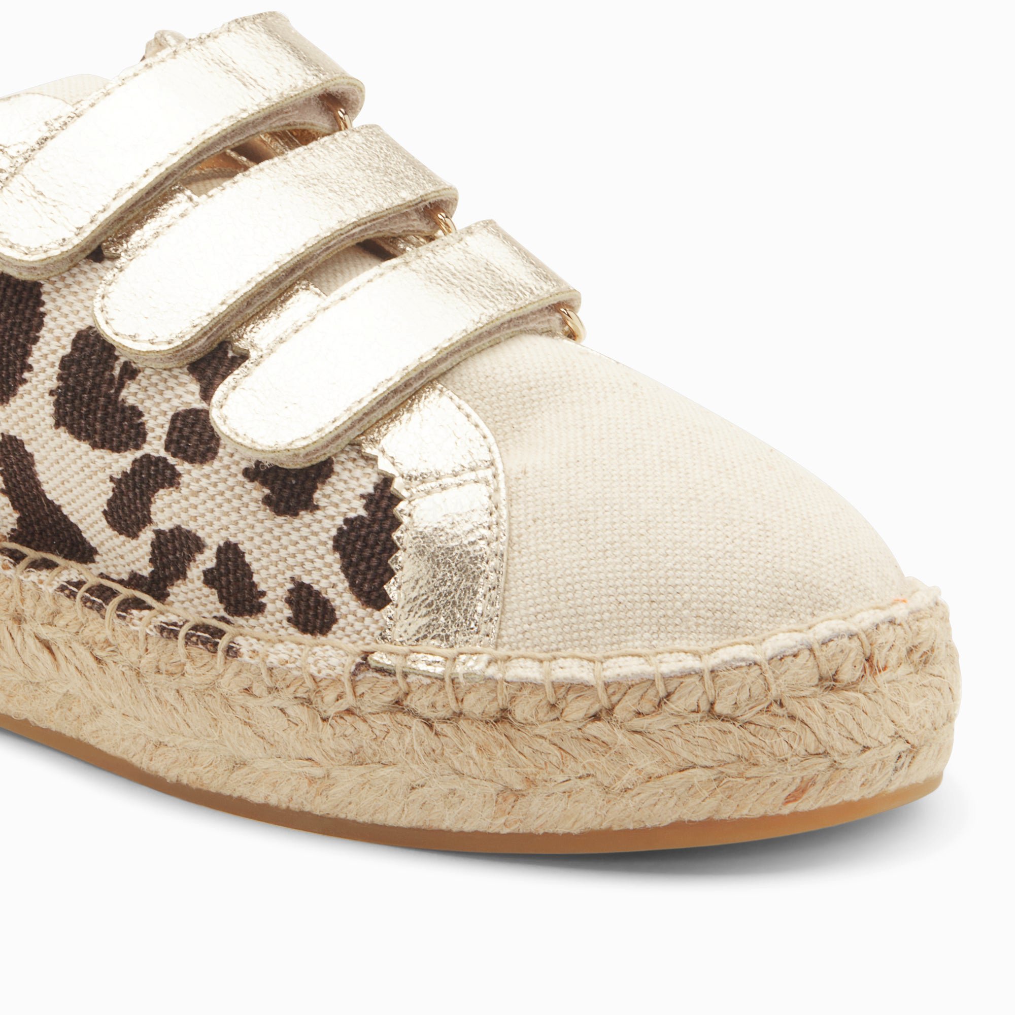 (image for) Baskets Espadrilles Alyssa LéOpard Et Or à Scratchs | Vanessawupromo.Com 395