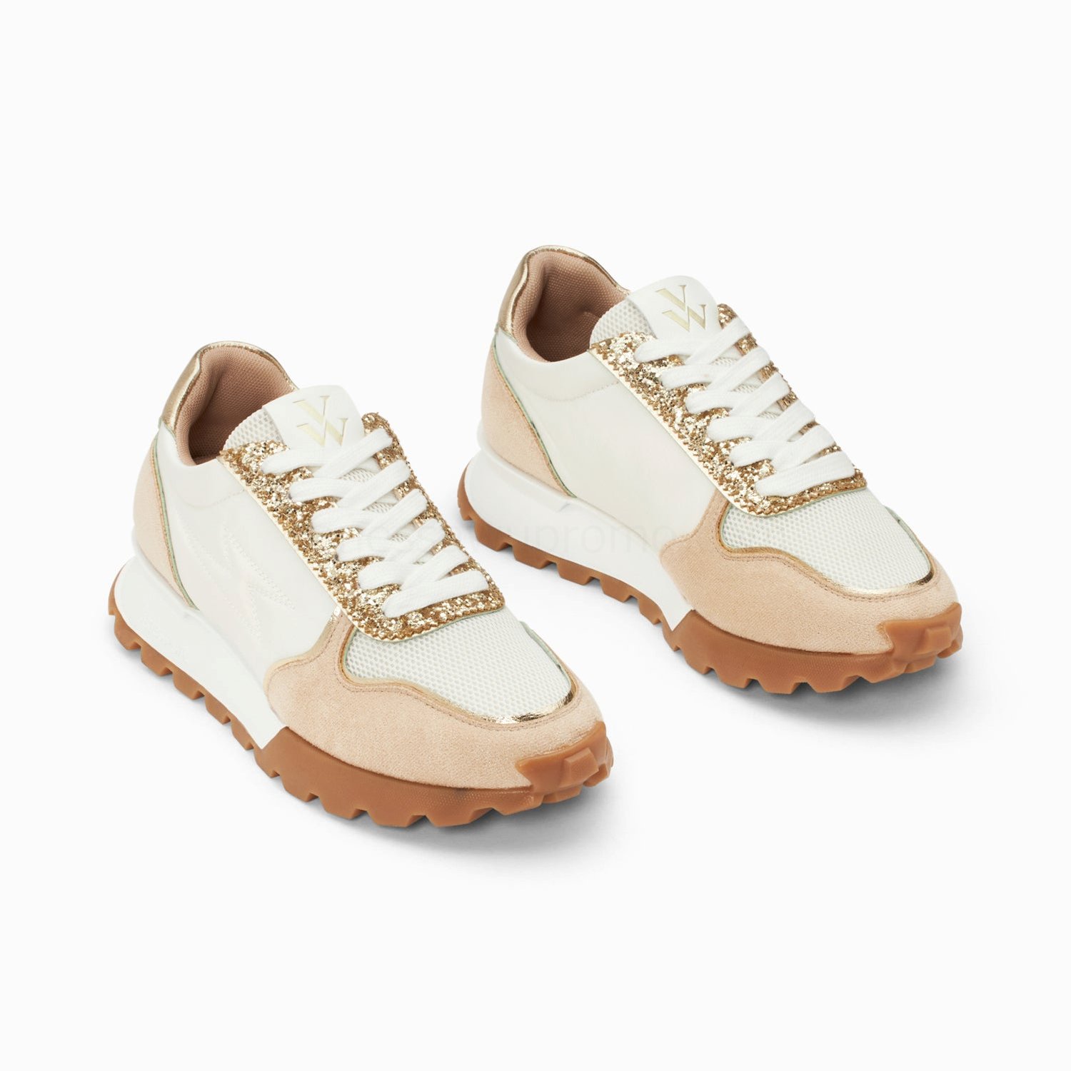 (image for) Baskets éClair Paola Beige Et Or à Semelle Running | Vanessawupromo.Com 472