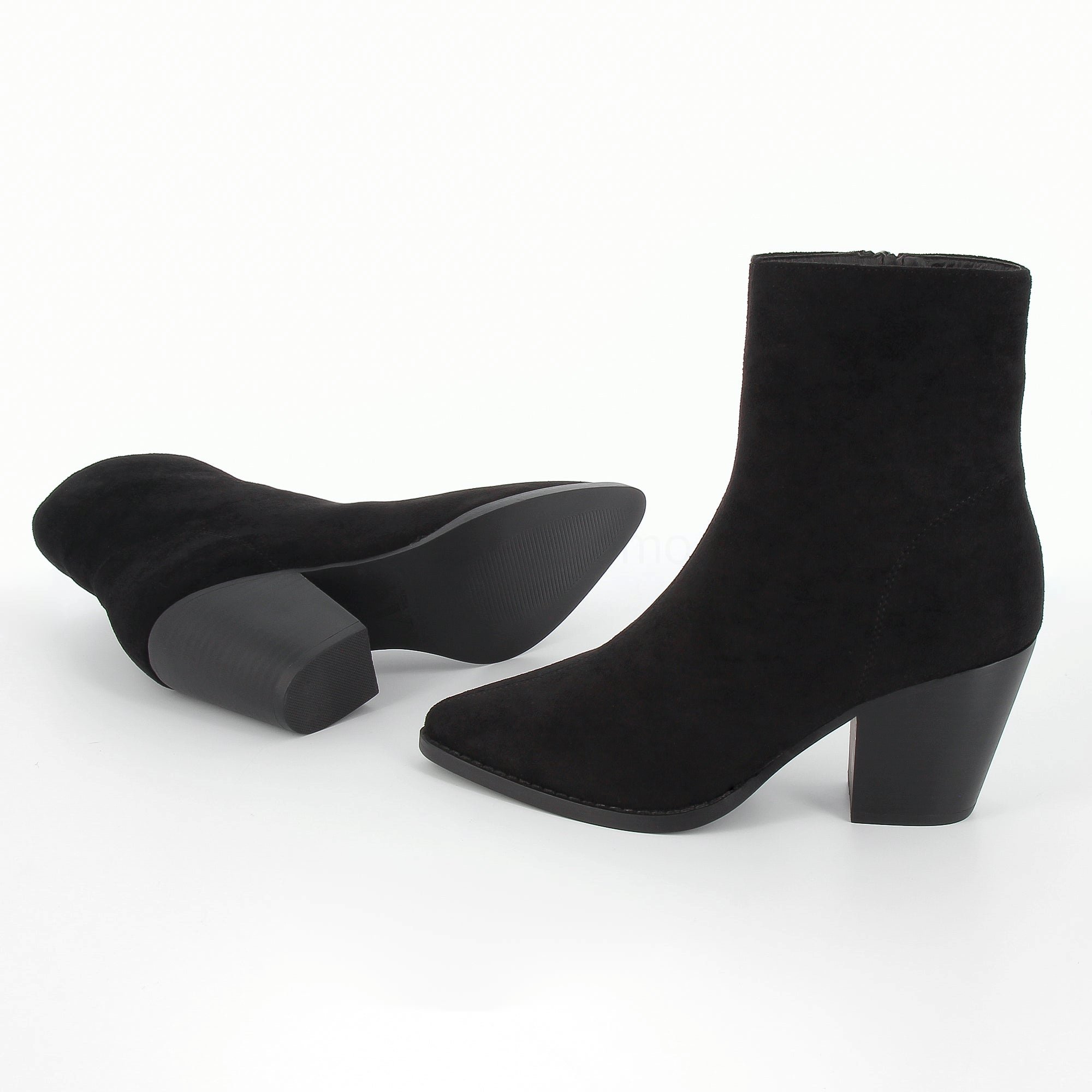 (image for) Bottines Constance à Talon En SuéDine Noire | Vanessawupromo.Com 411