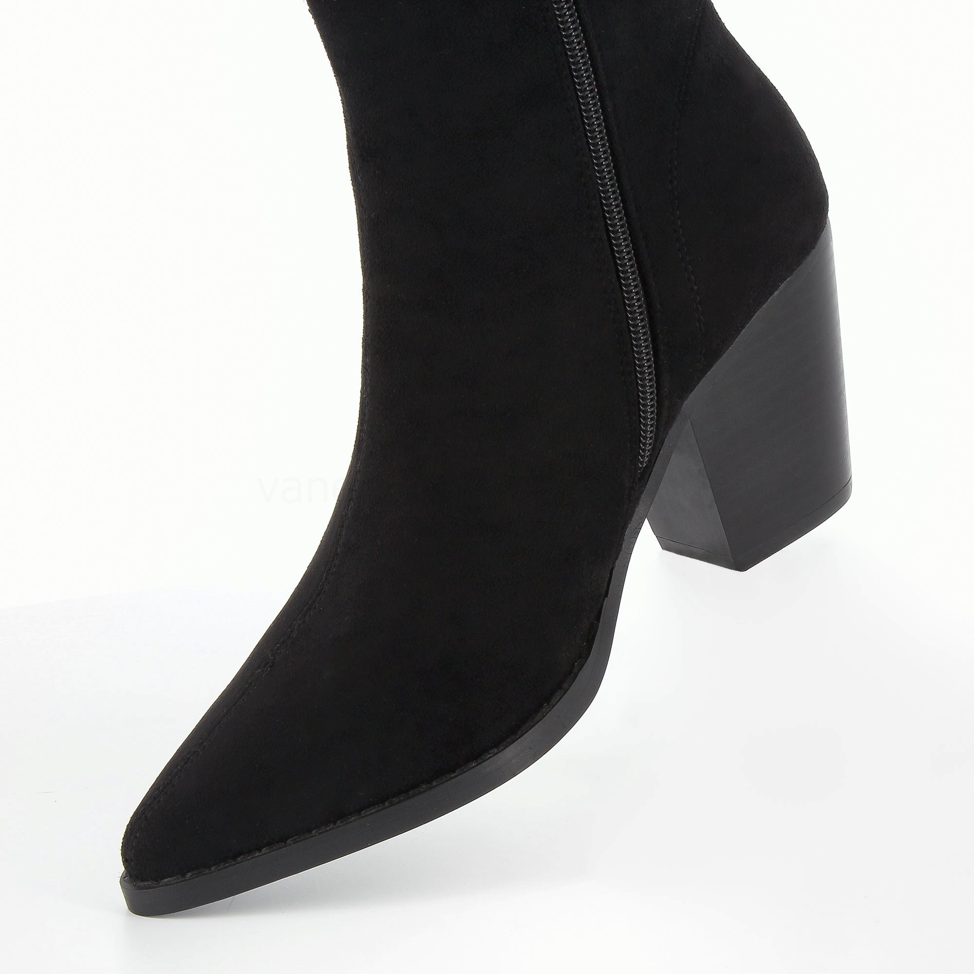 (image for) Bottines Constance à Talon En SuéDine Noire | Vanessawupromo.Com 411