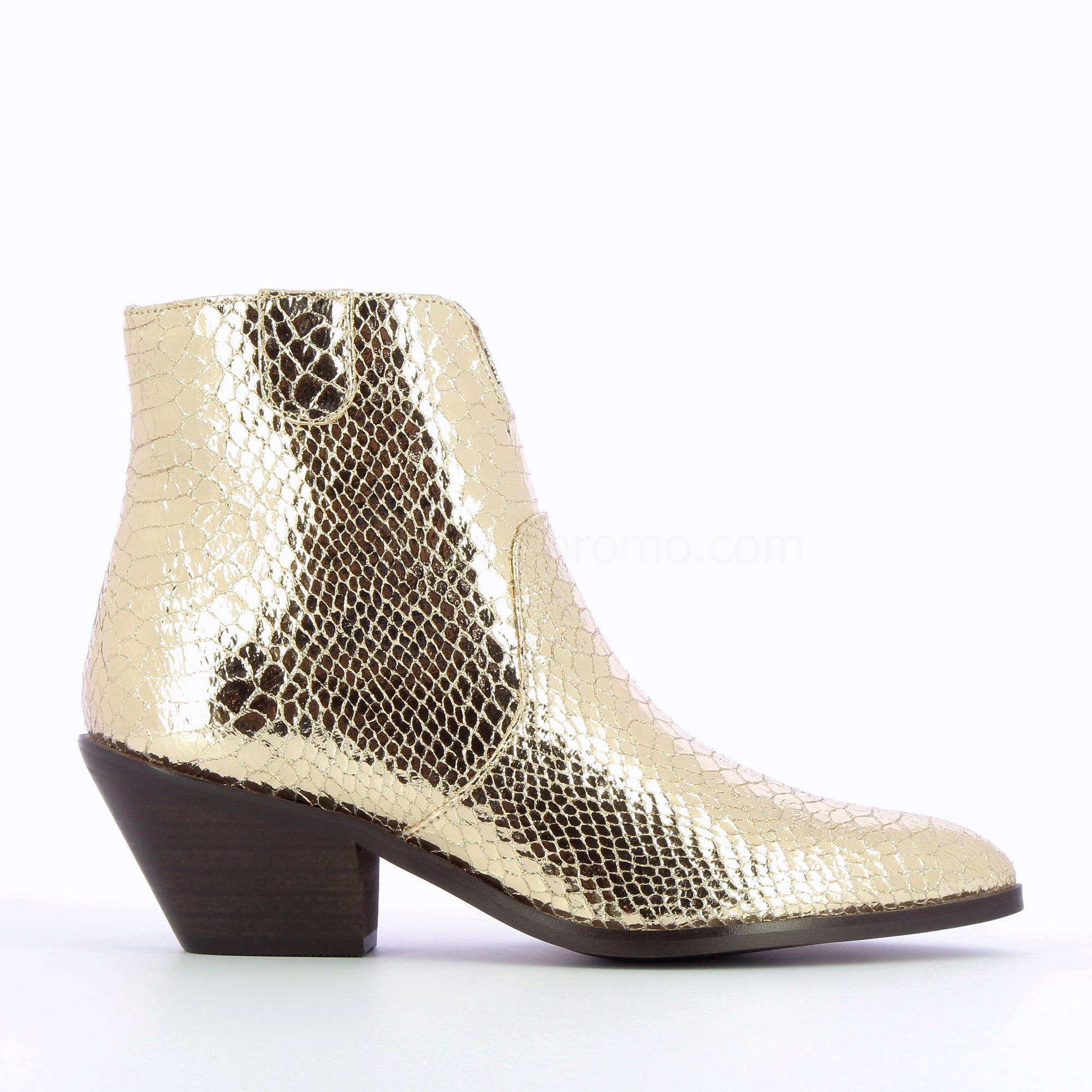 (image for) Bottines Santiags Caroline Or Effet Serpent | Vanessawupromo.Com 425