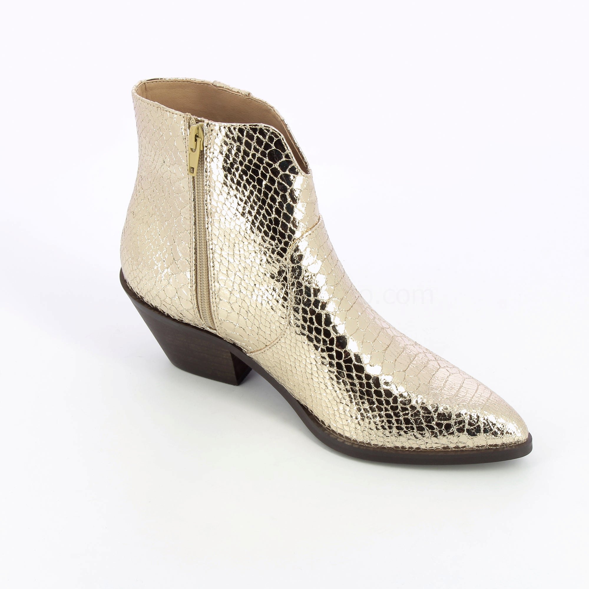 (image for) Bottines Santiags Caroline Or Effet Serpent | Vanessawupromo.Com 425