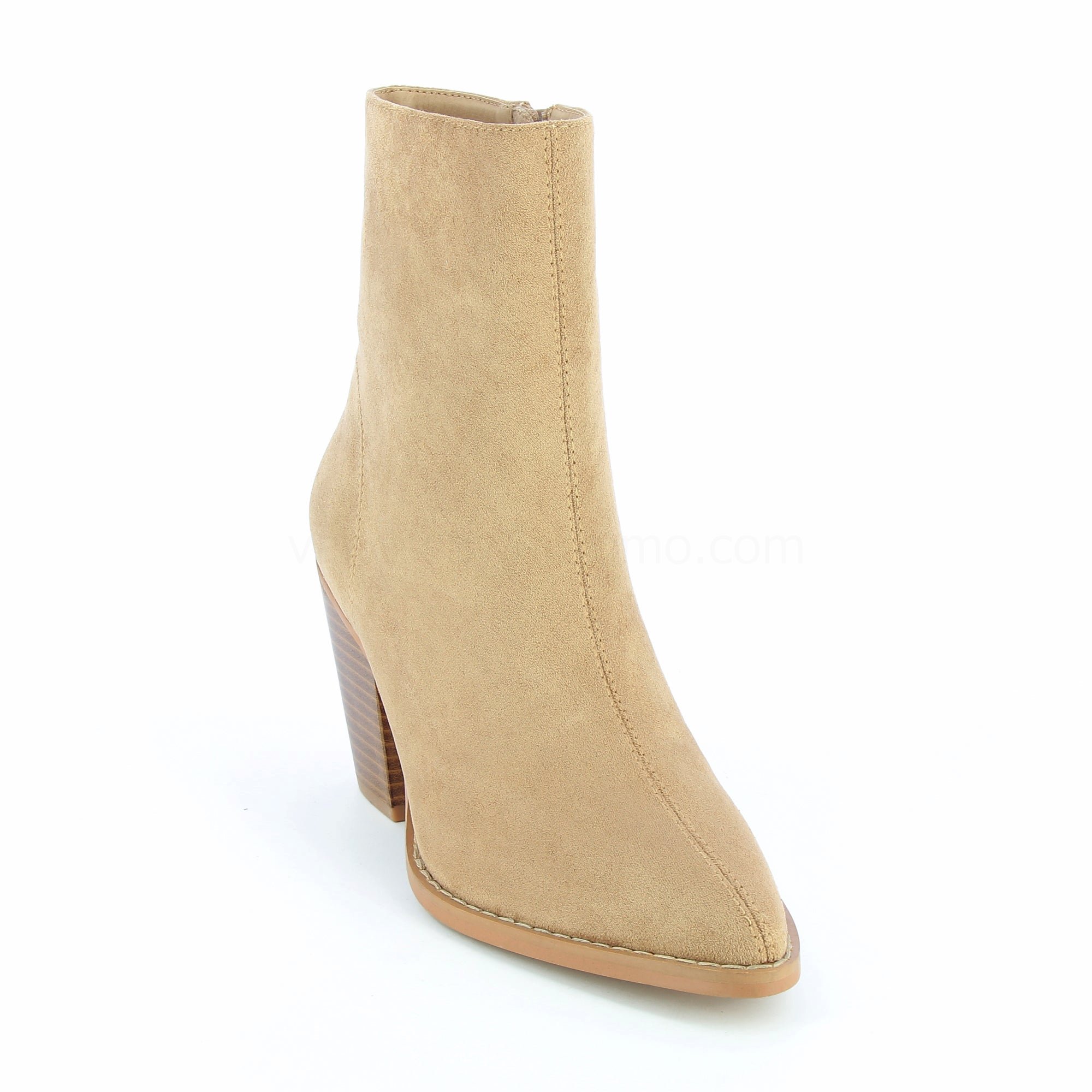 (image for) Bottines à Talon Julia En SuéDine Beige | Vanessawupromo.Com 594