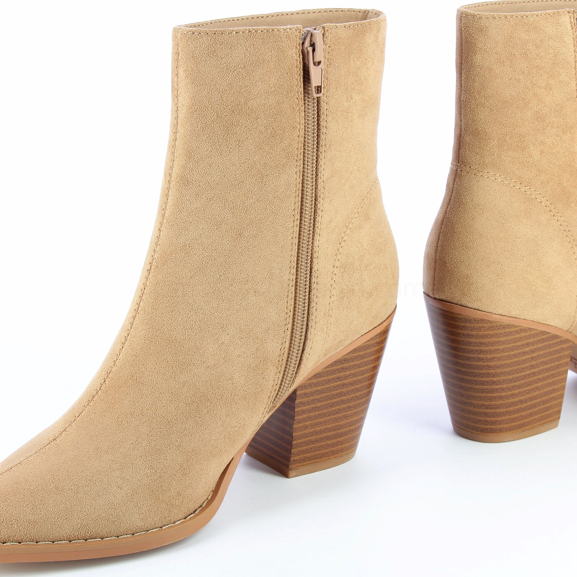 (image for) Bottines à Talon Julia En SuéDine Beige | Vanessawupromo.Com 594