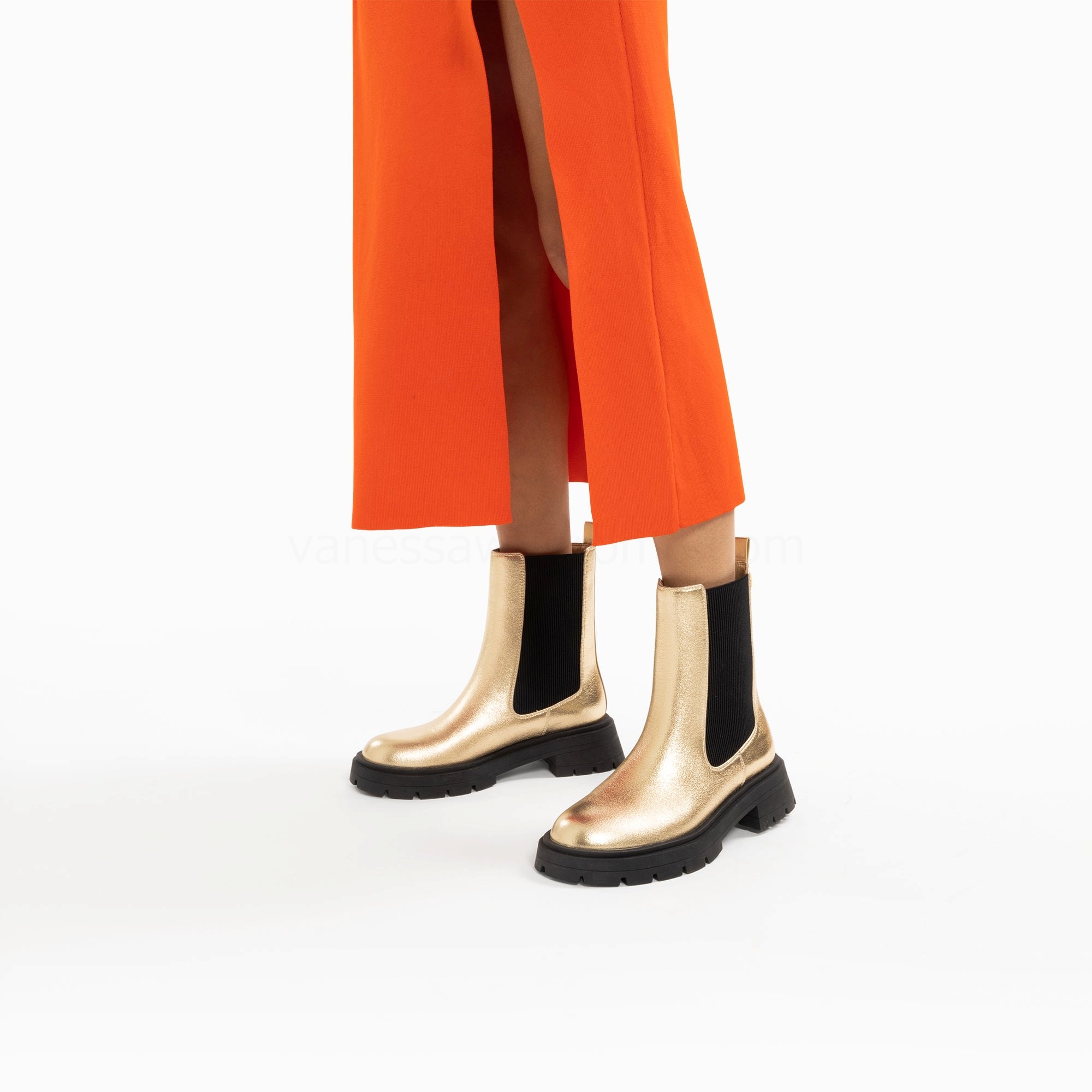 (image for) Bottines Chelsea Phoebe Or à Semelle Oversize | Vanessawupromo.Com 598