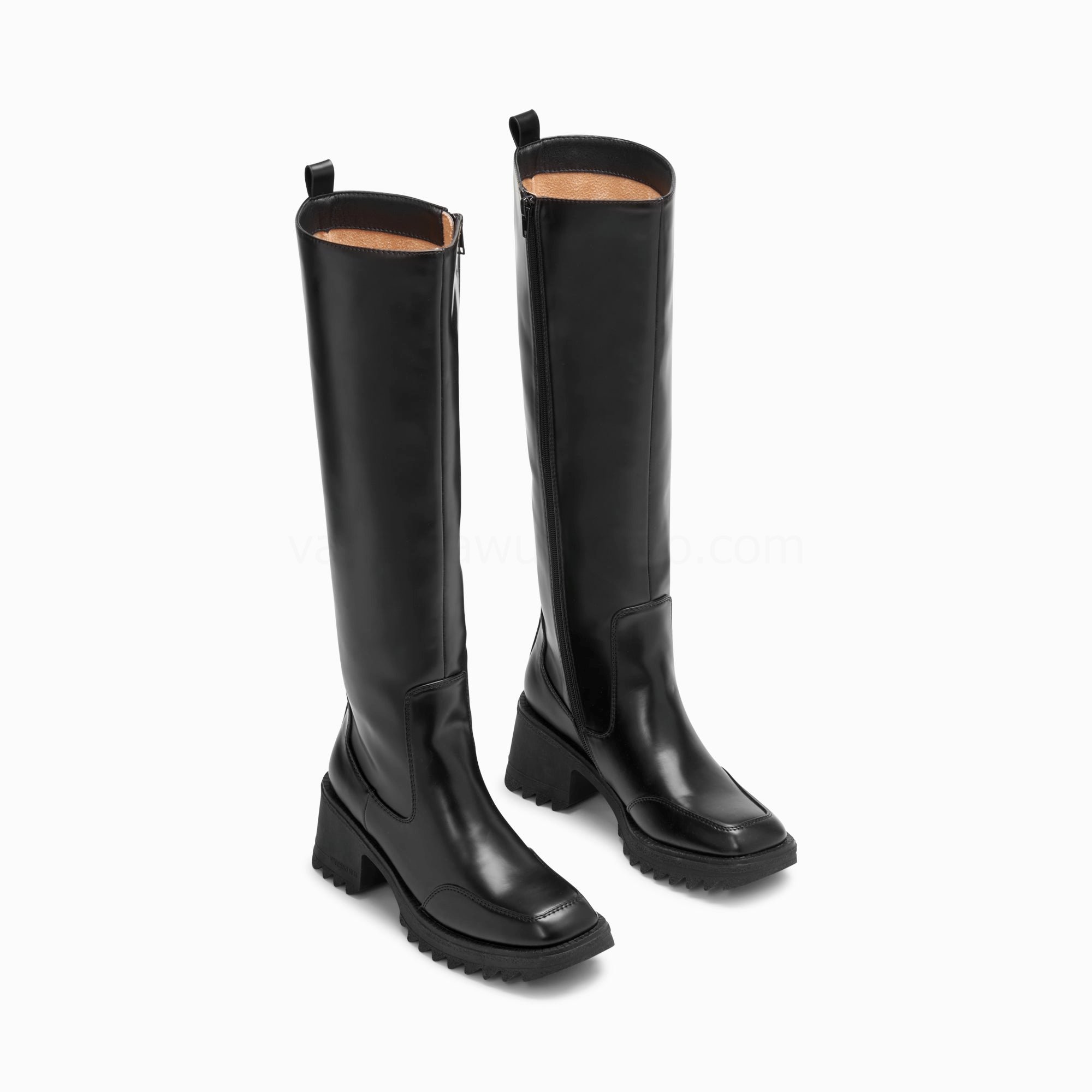 (image for) Bottes De Pluie Solaine Noires à Talon Cranté | Vanessawupromo.Com 606