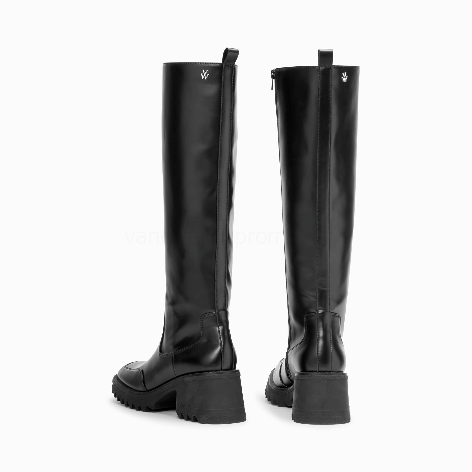 (image for) Bottes De Pluie Solaine Noires à Talon Cranté | Vanessawupromo.Com 606