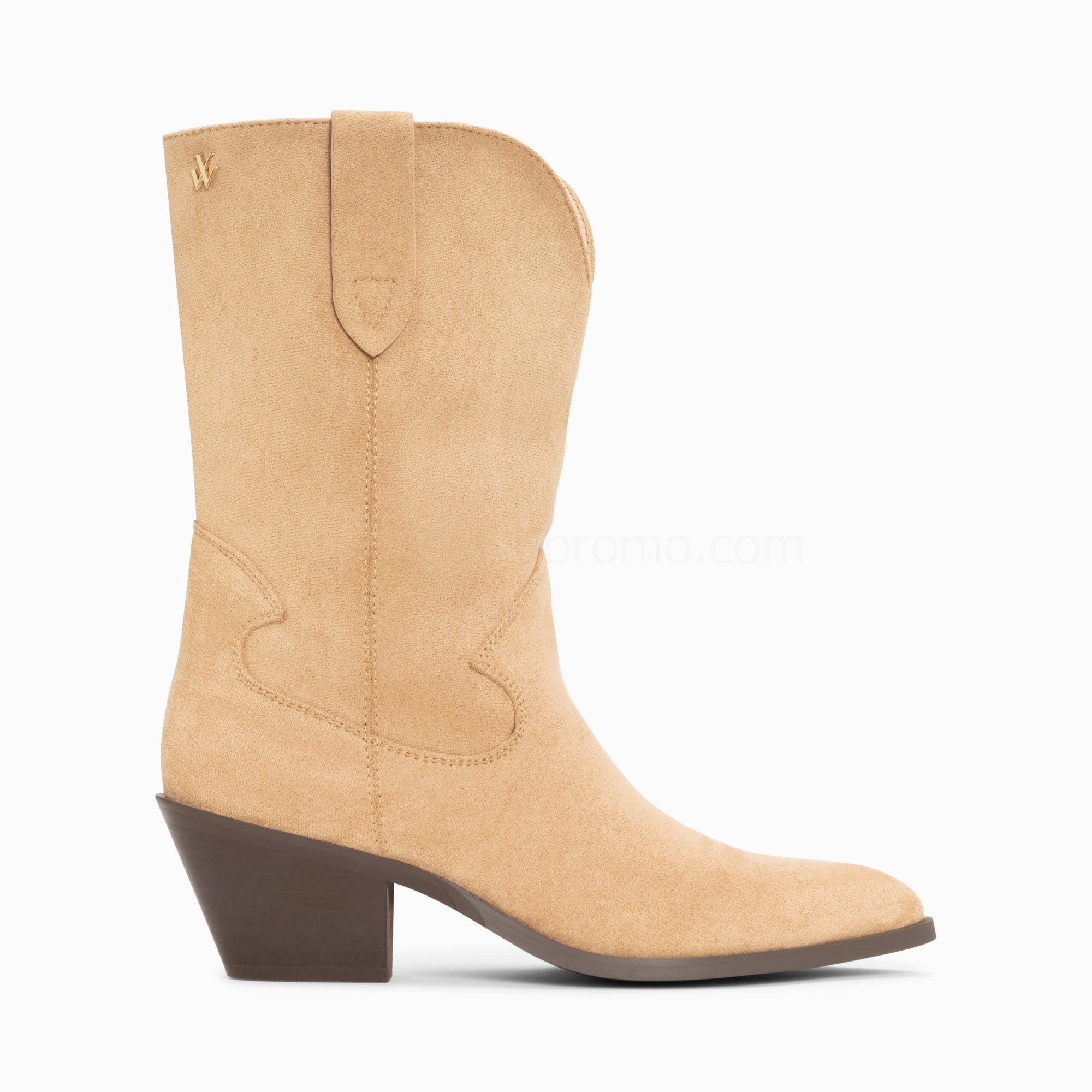 (image for) Bottines Santiags Beverly Beiges Mi-Mollet | Vanessawupromo.Com 412