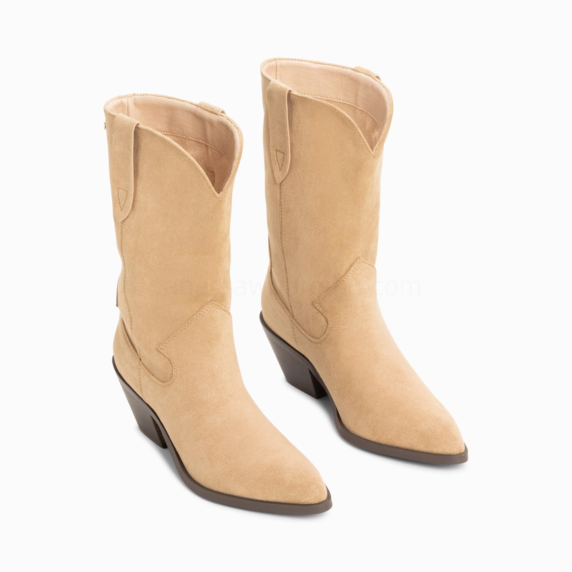 (image for) Bottines Santiags Beverly Beiges Mi-Mollet | Vanessawupromo.Com 412