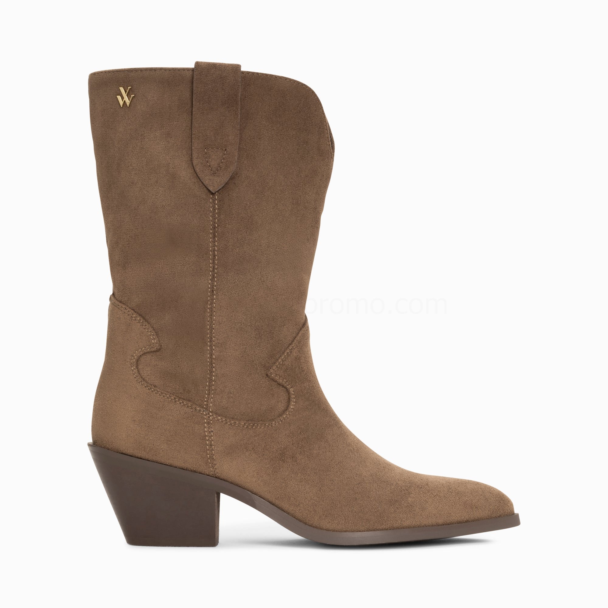 (image for) Bottines Santiags Beverly Taupe Mi-Mollet | Vanessawupromo.Com 261