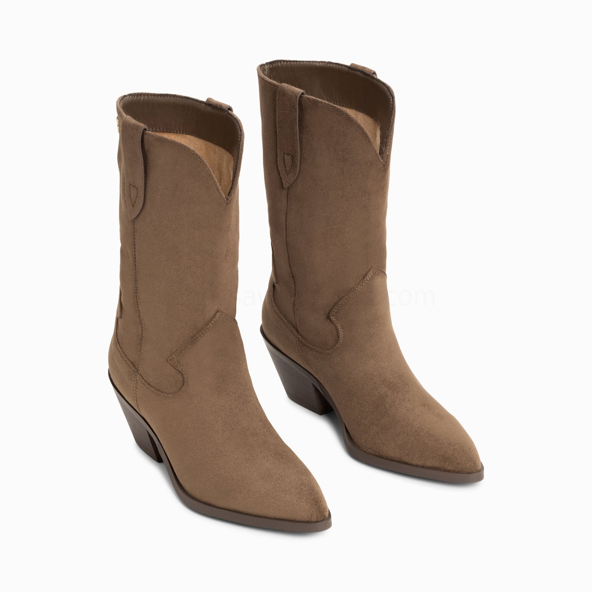 (image for) Bottines Santiags Beverly Taupe Mi-Mollet | Vanessawupromo.Com 261