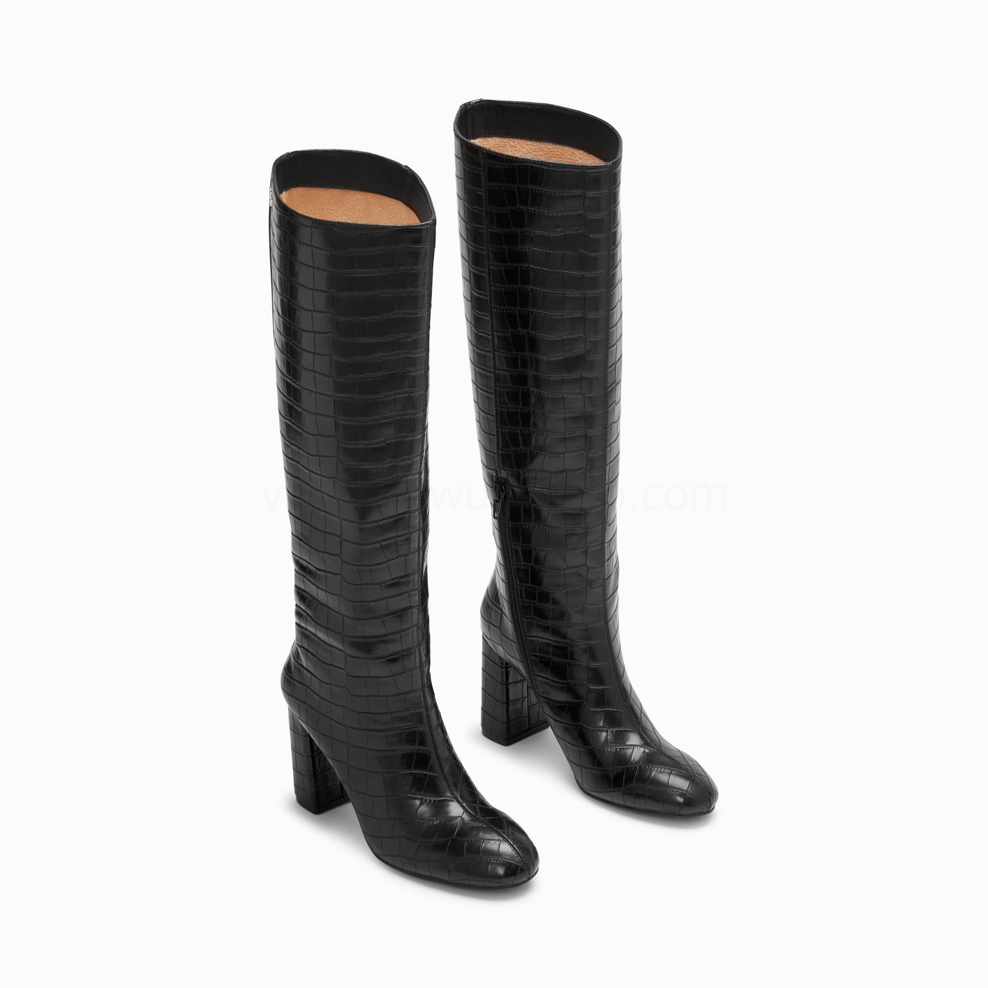 (image for) Bottes Diana Noir Croco à Talon | Vanessawupromo.Com 607