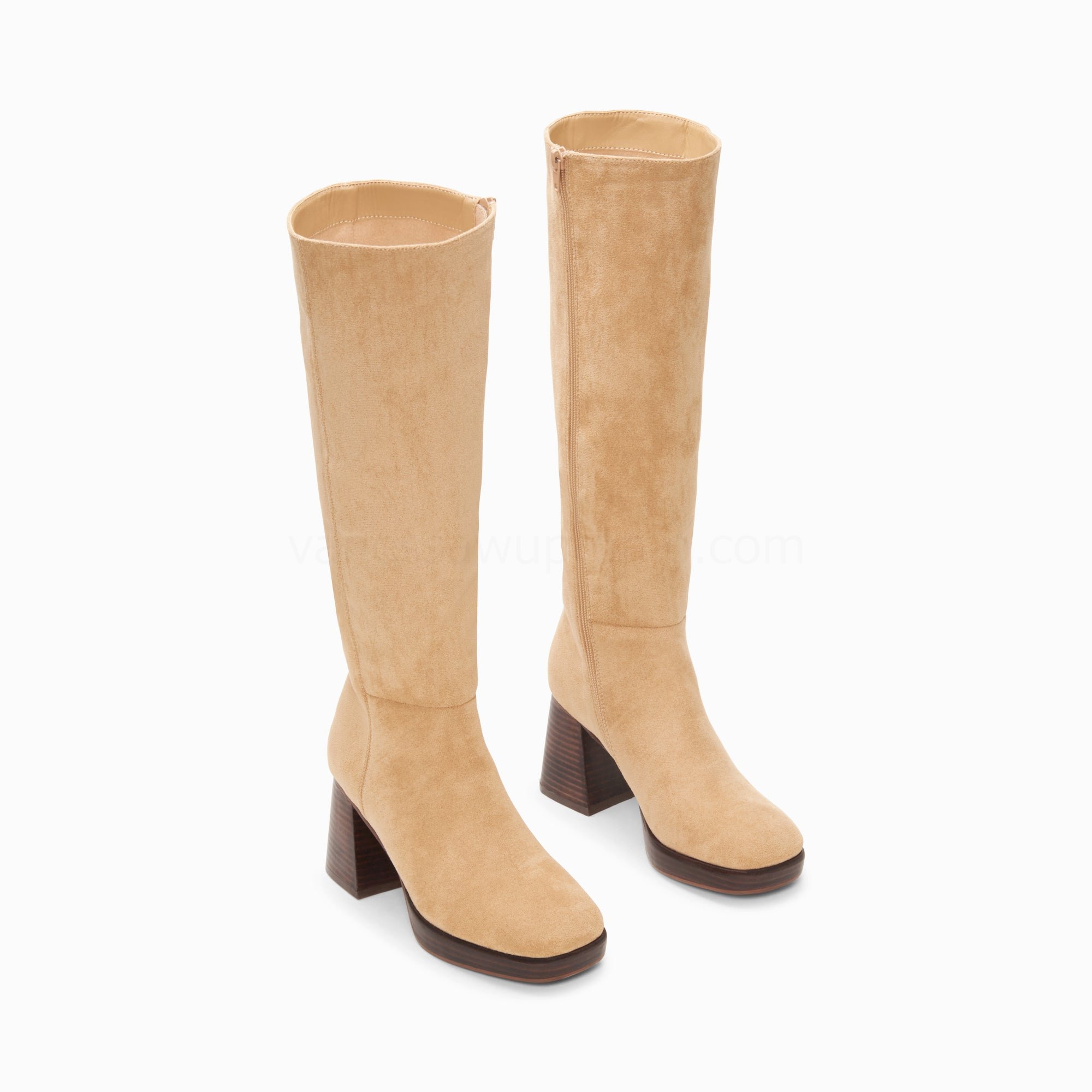 (image for) Bottes Nia Beiges à Talon Bois | Vanessawupromo.Com 609