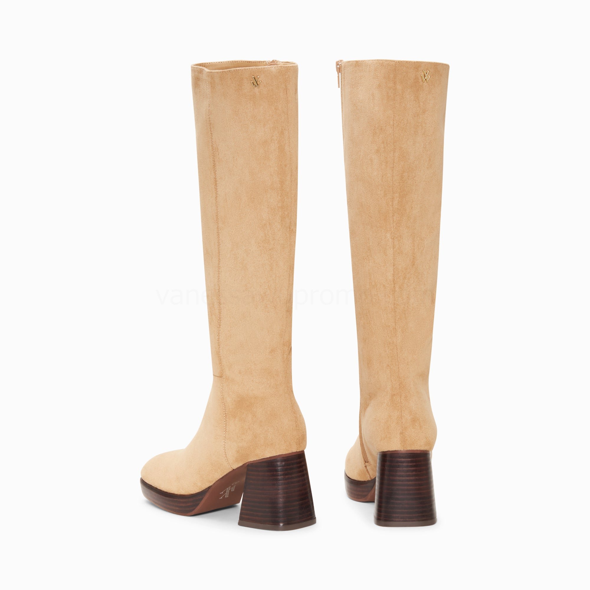 (image for) Bottes Nia Beiges à Talon Bois | Vanessawupromo.Com 609