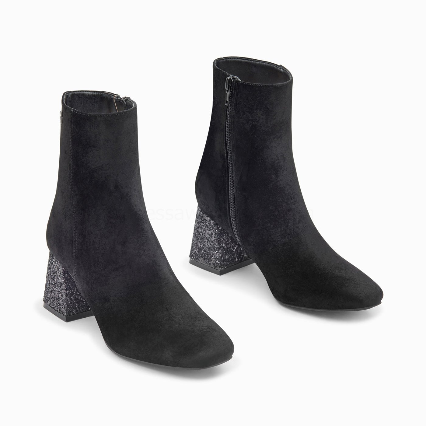 (image for) Bottines New York Noires à Talon Pailleté | Vanessawupromo.Com 325