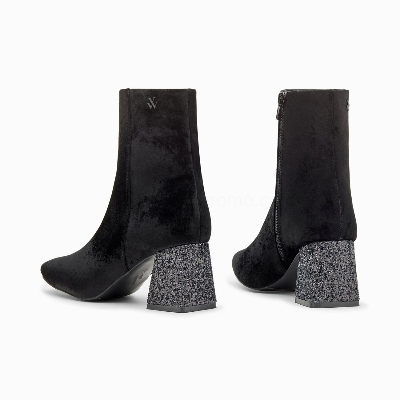 (image for) Bottines New York Noires à Talon Pailleté | Vanessawupromo.Com 325