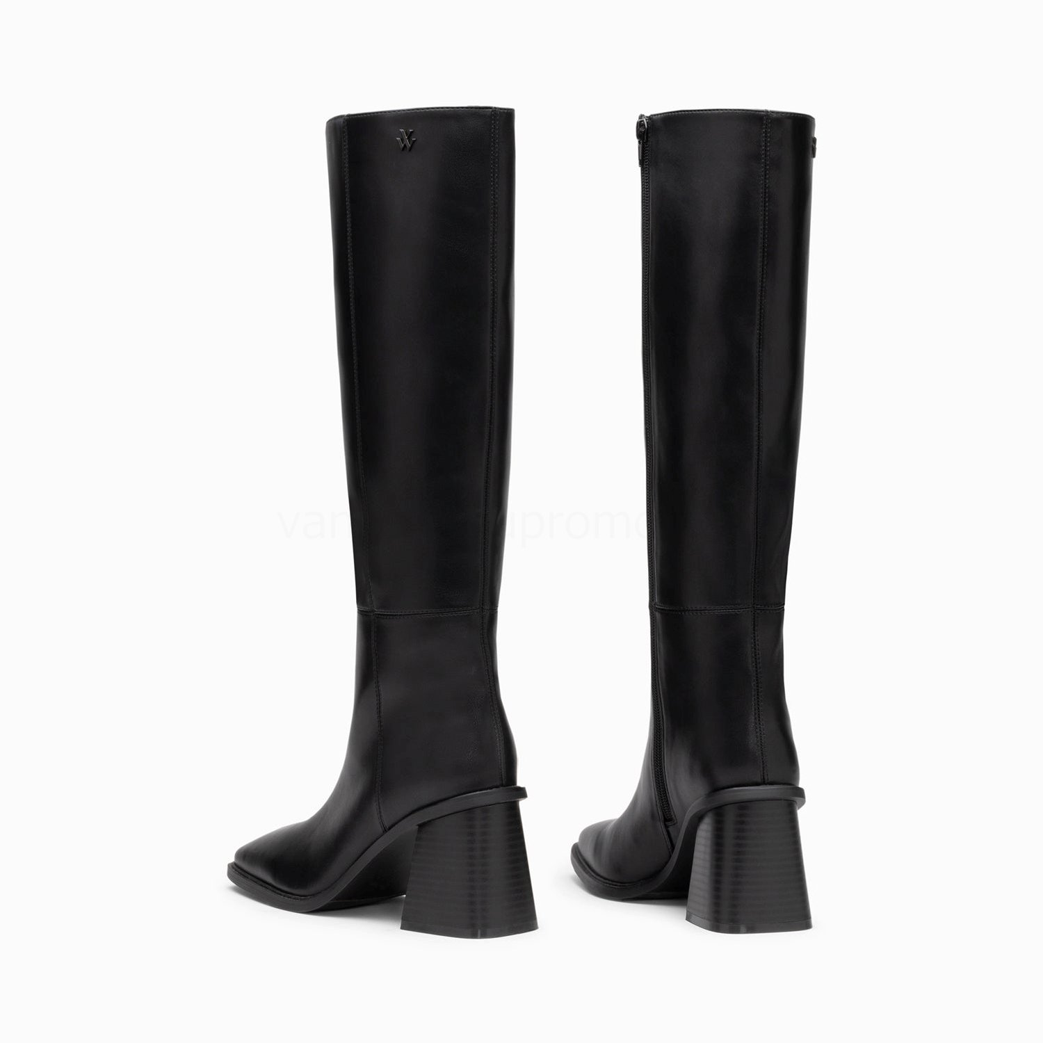 (image for) Bottes Rita Noires à Talon TrapèZe | Vanessawupromo.Com 468