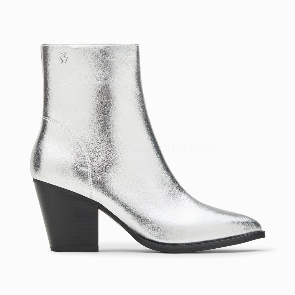 (image for) Bottines Santiags Dina Argent à Talon | Vanessawupromo.Com 647