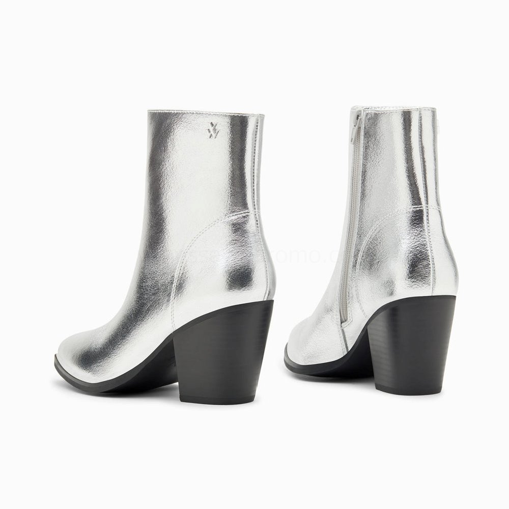 (image for) Bottines Santiags Dina Argent à Talon | Vanessawupromo.Com 647