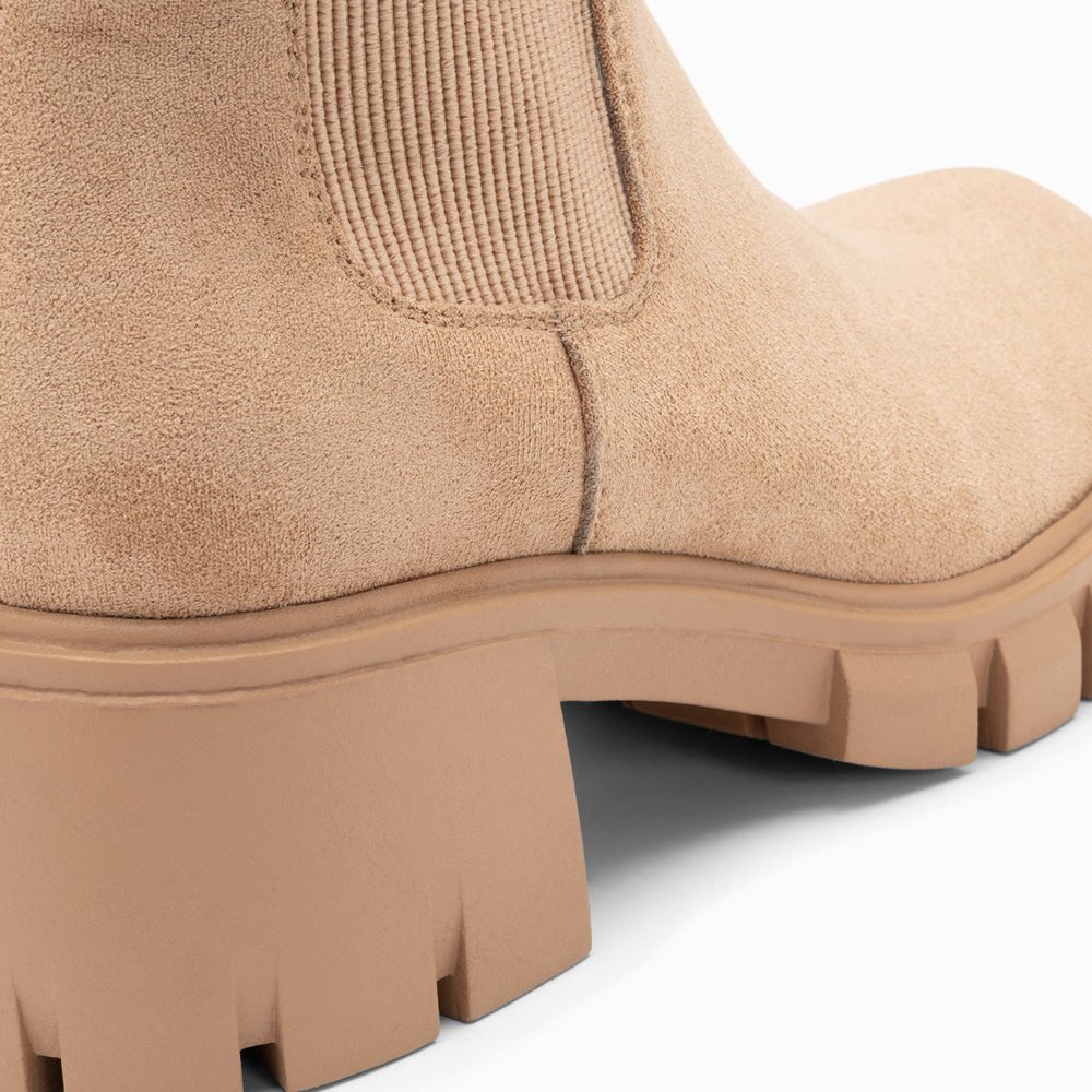 (image for) Bottines Chelsea ValéRie Beige à Talon Cranté | Vanessawupromo.Com 251