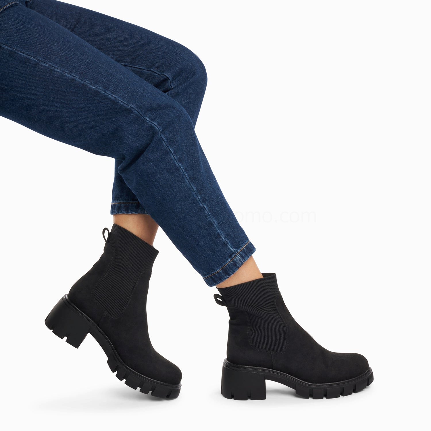 (image for) Bottines Chelsea ValéRie Noires à Talon Cranté | Vanessawupromo.Com 685