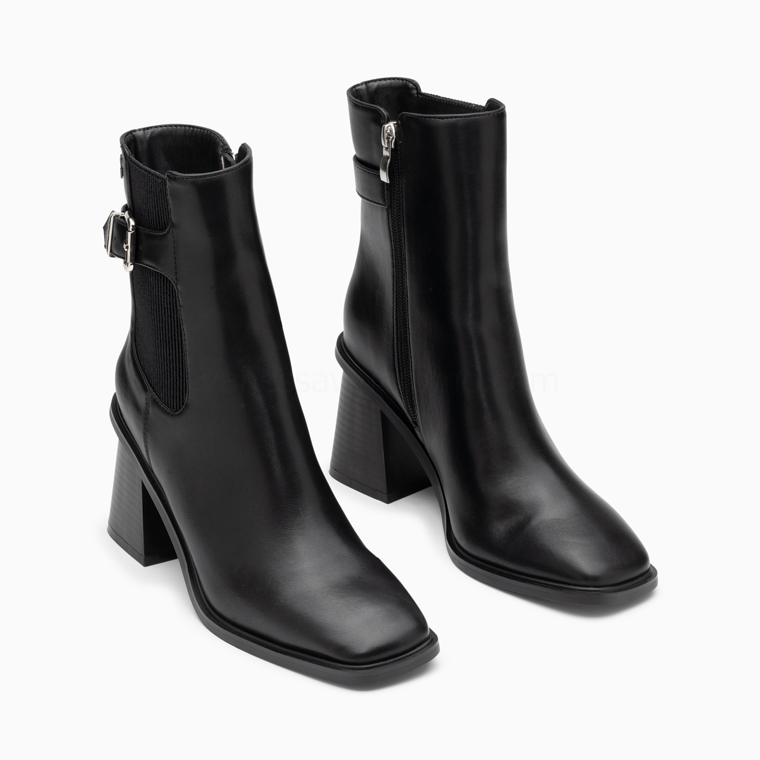 (image for) Bottines Montantes CléMentine Noires à Talon TrapèZe | Vanessawupromo.Com 433