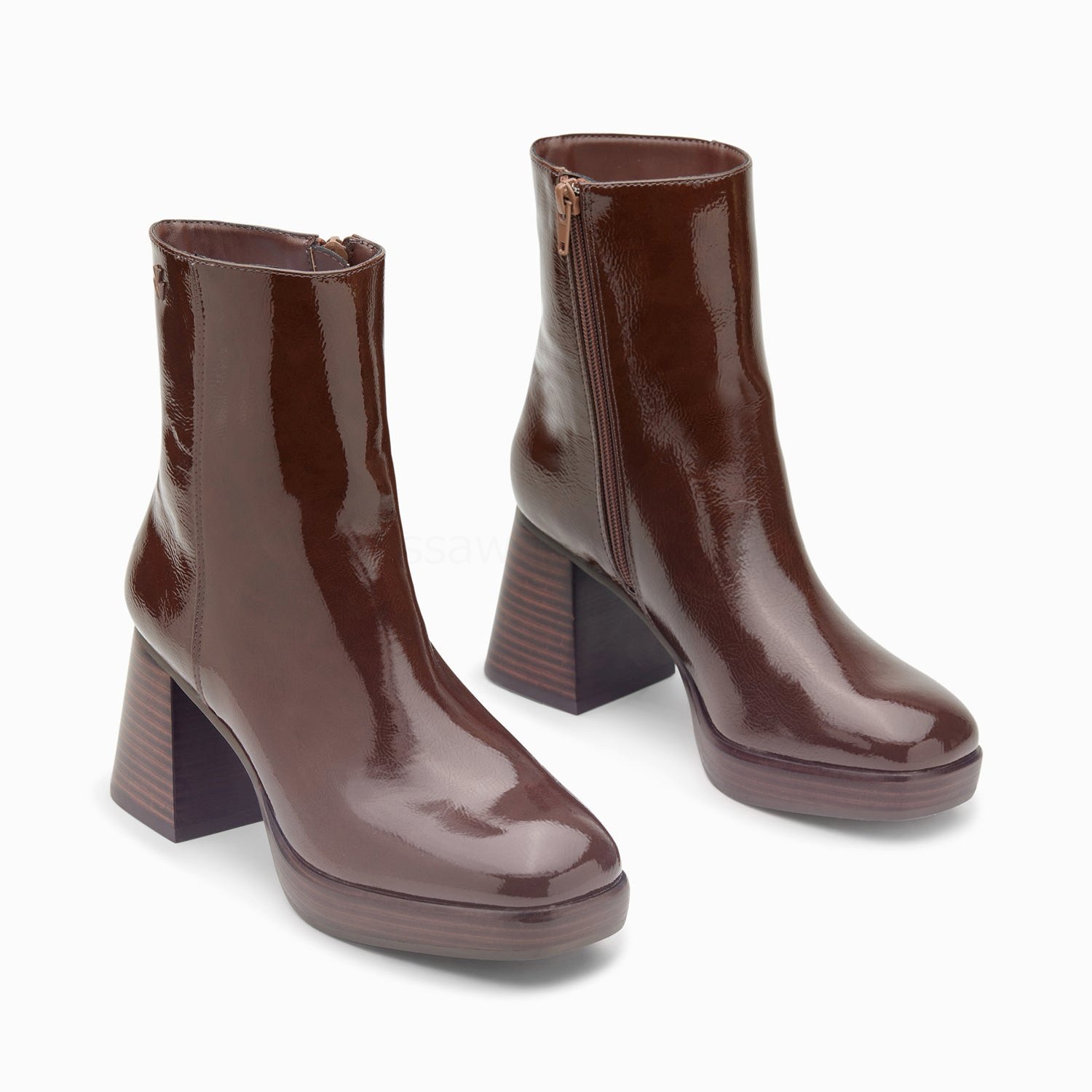 (image for) Bottines Marina Marron à Plateforme Et Talon Bois | Vanessawupromo.Com 655