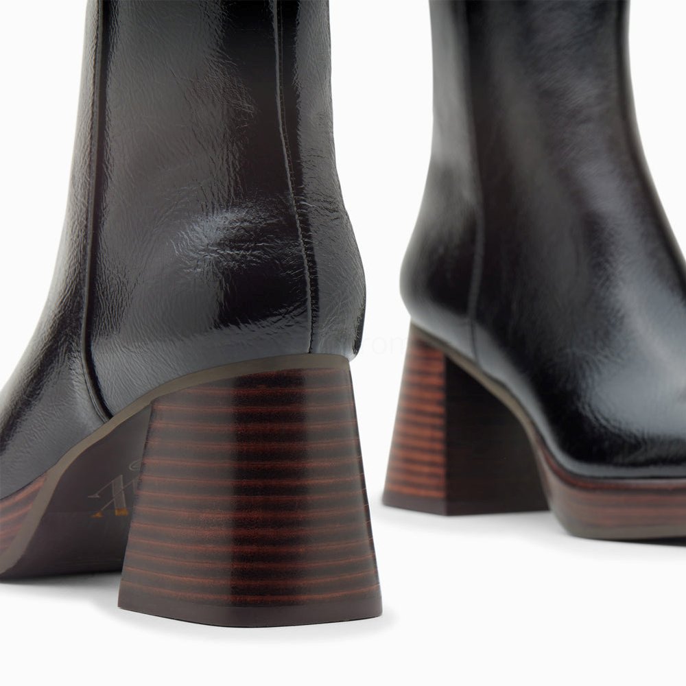 (image for) Bottines Marina Noires à Plateforme Et Talon Bois | Vanessawupromo.Com 215