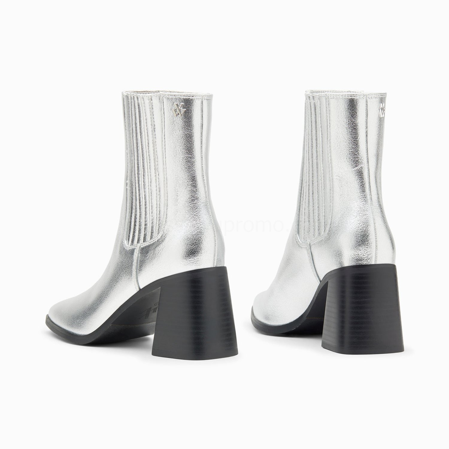 (image for) Bottines Montantes Taylor Argent à Talon TrapèZe | Vanessawupromo.Com 360