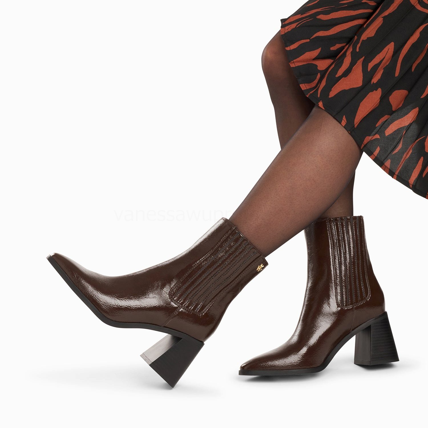 (image for) Bottines Montantes Taylor Marron à Talon TrapèZe | Vanessawupromo.Com 470