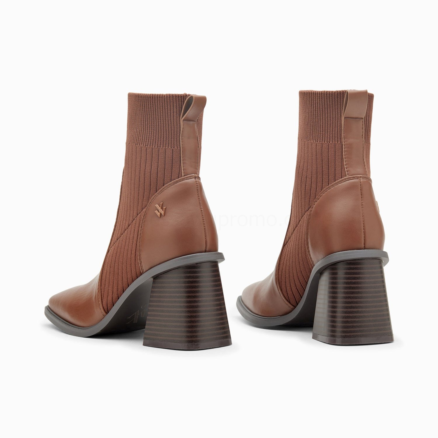 (image for) Bottines Chaussettes Jinger Marron à Talon TrapèZe | Vanessawupromo.Com 656