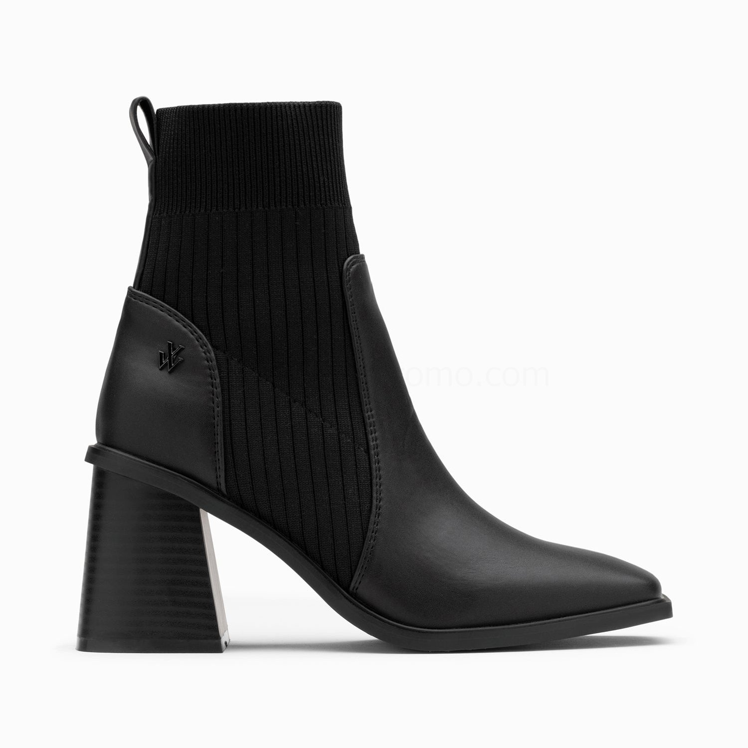 (image for) Bottines Chaussettes Jinger Noires à Talon TrapèZe | Vanessawupromo.Com 370