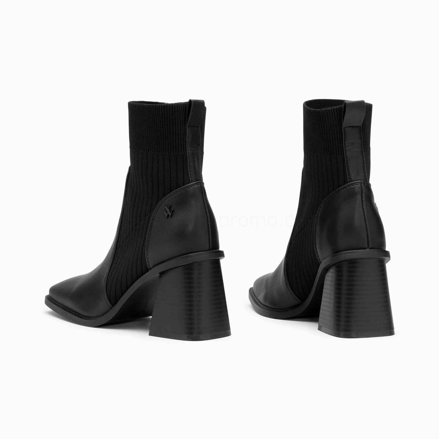 (image for) Bottines Chaussettes Jinger Noires à Talon TrapèZe | Vanessawupromo.Com 370