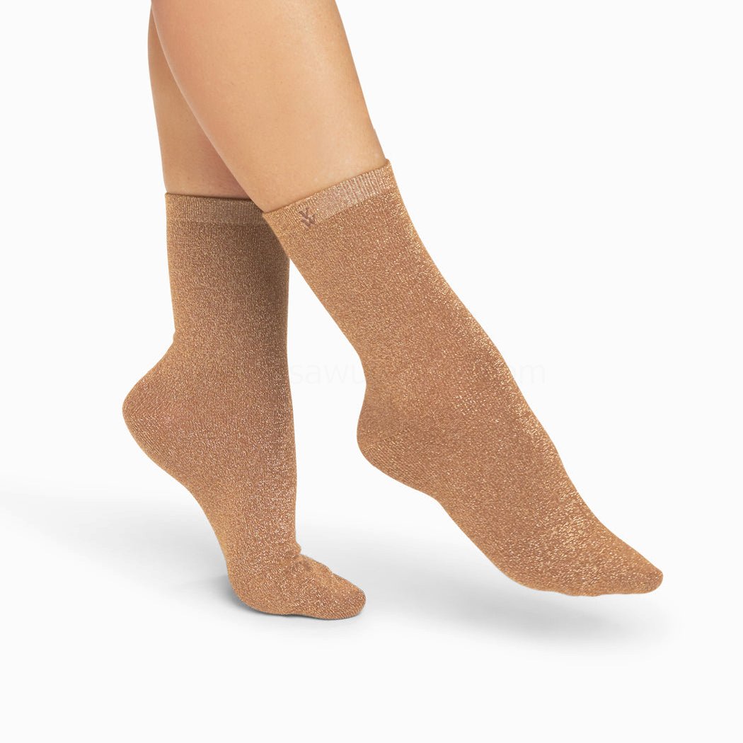 (image for) Chaussettes Quinn Camel Et Or Pailleté | Vanessawupromo.Com 775