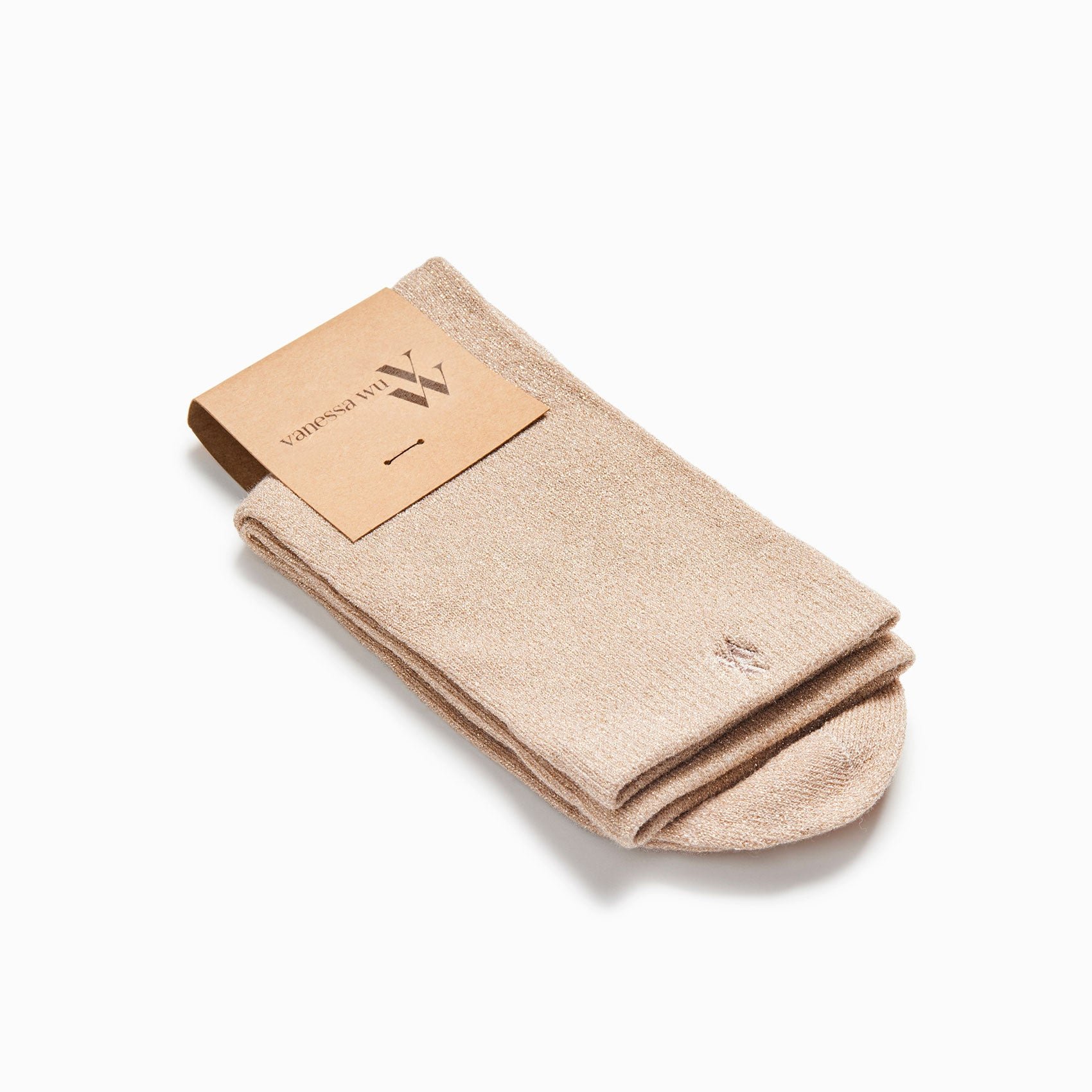 (image for) Chaussettes Quinn Beige Et Or Pailleté | Vanessawupromo.Com 776