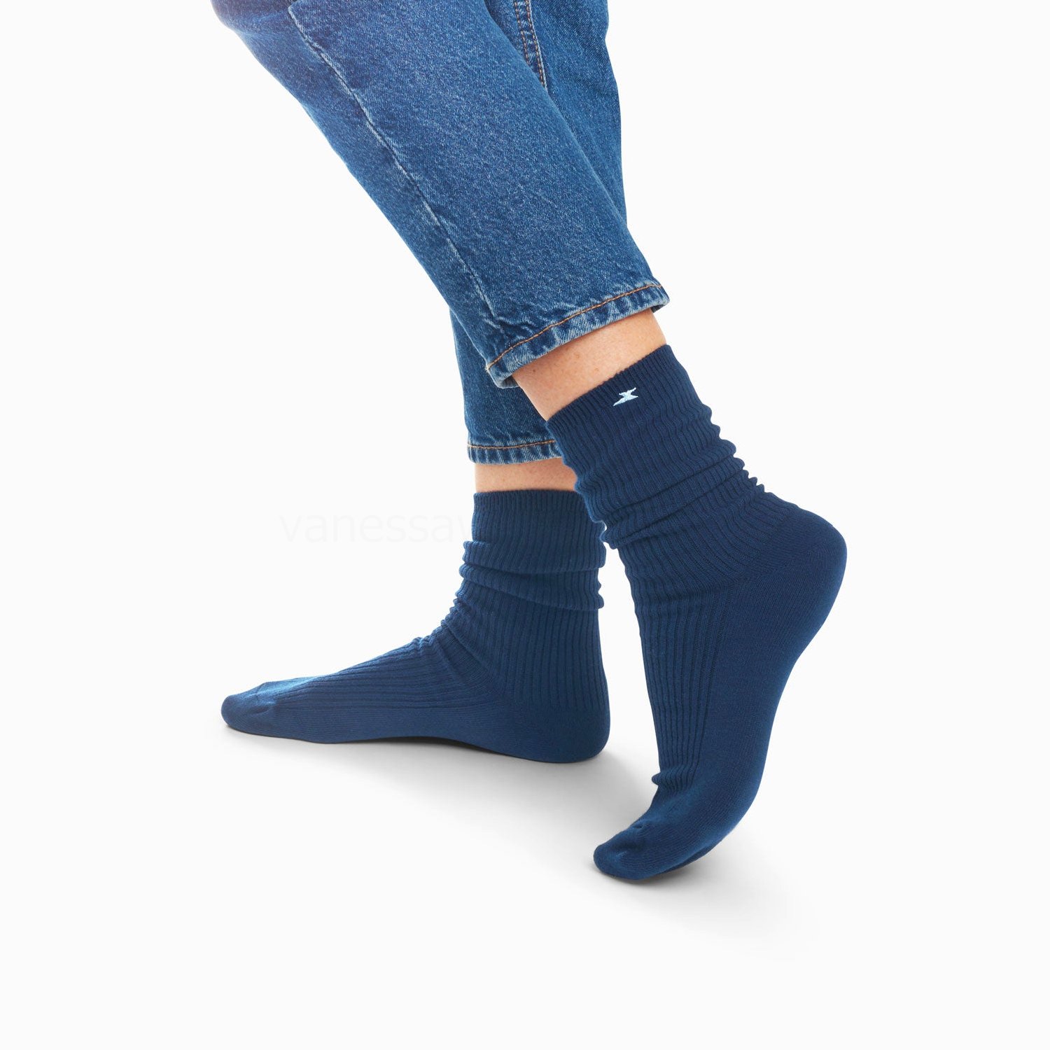 (image for) Chaussettes Ella Bleu Marine CôTeléEs | Vanessawupromo.Com 761