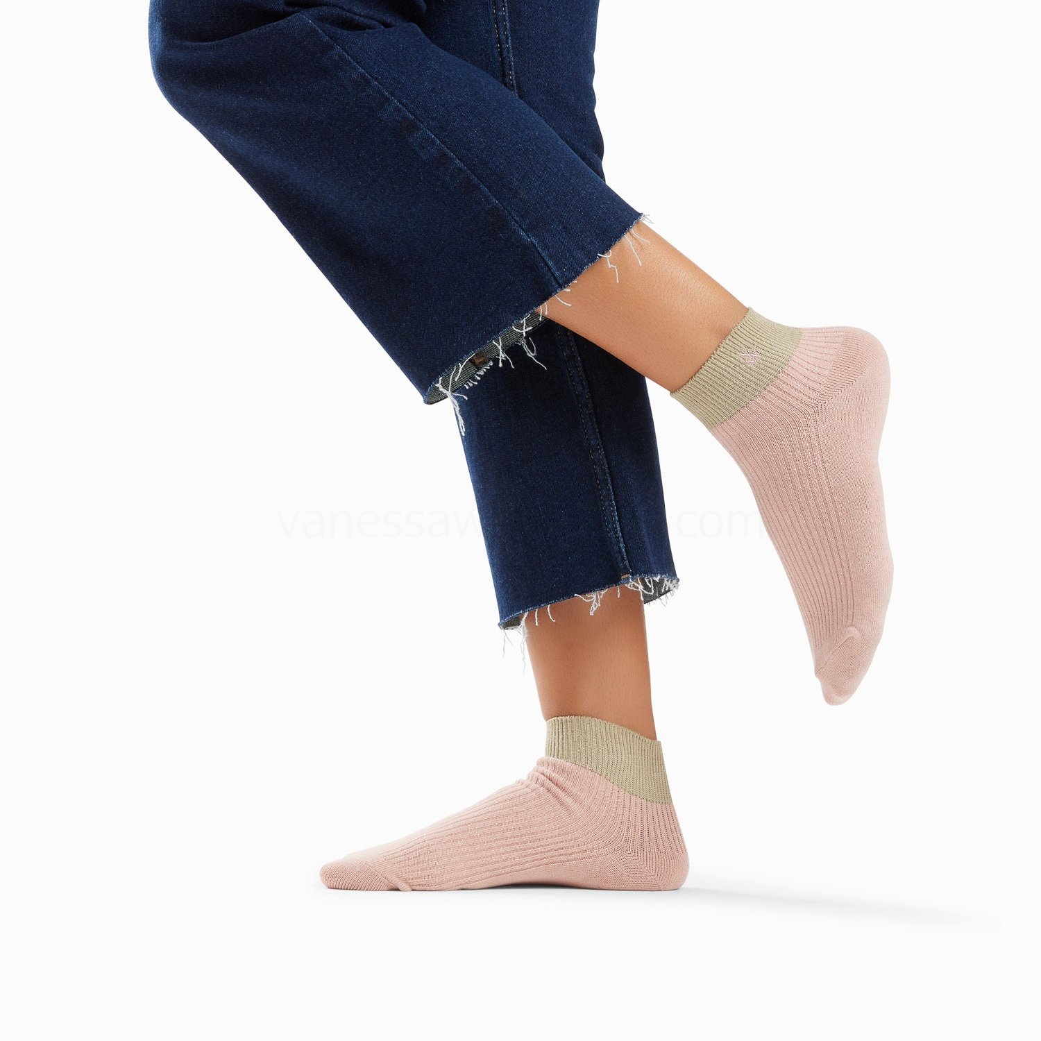 (image for) Chaussettes Courtes Lia Rose Et Kaki CôTeléEs | Vanessawupromo.Com 61