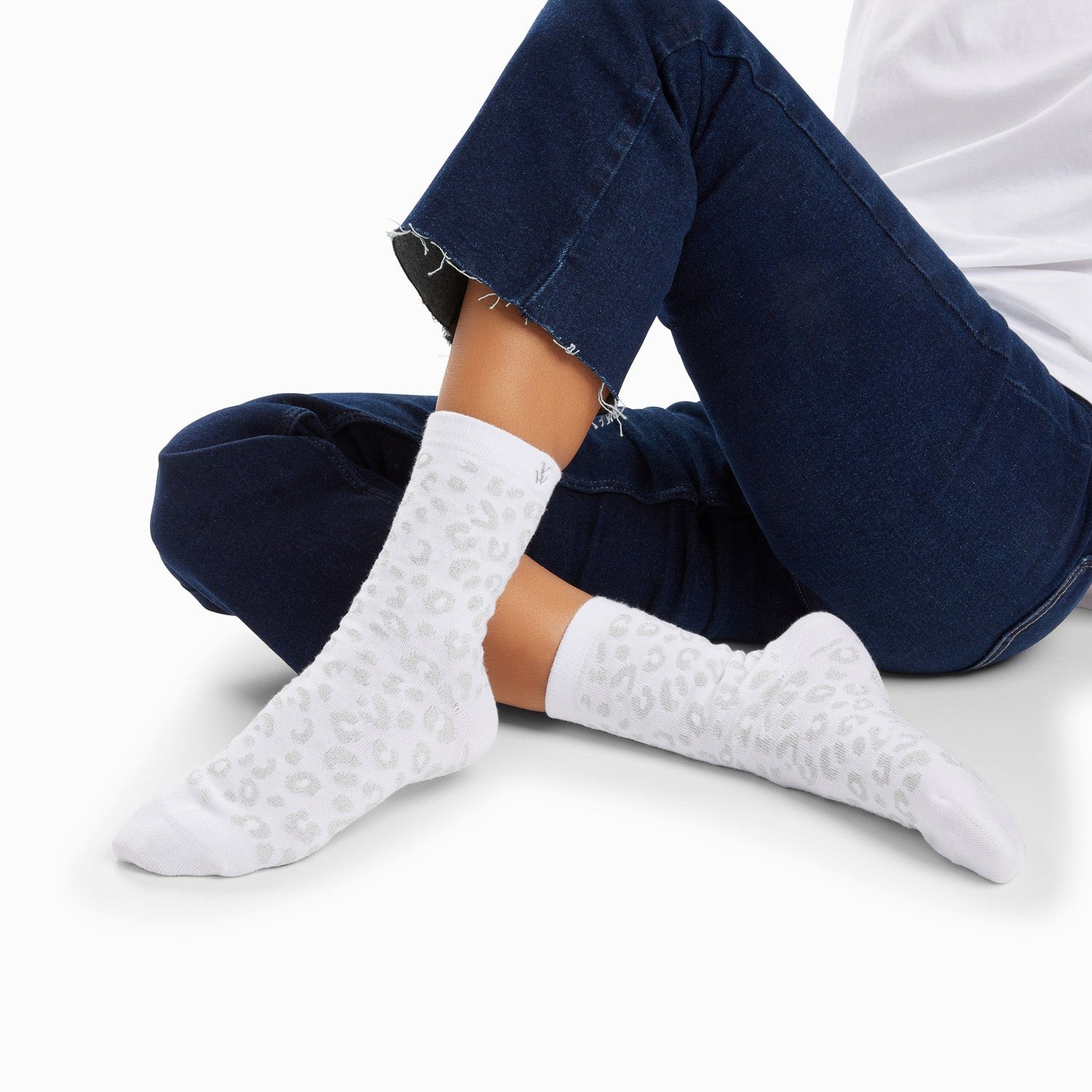 (image for) Chaussettes Tara Blanc Et LéOpard Argent | Vanessawupromo.Com 41