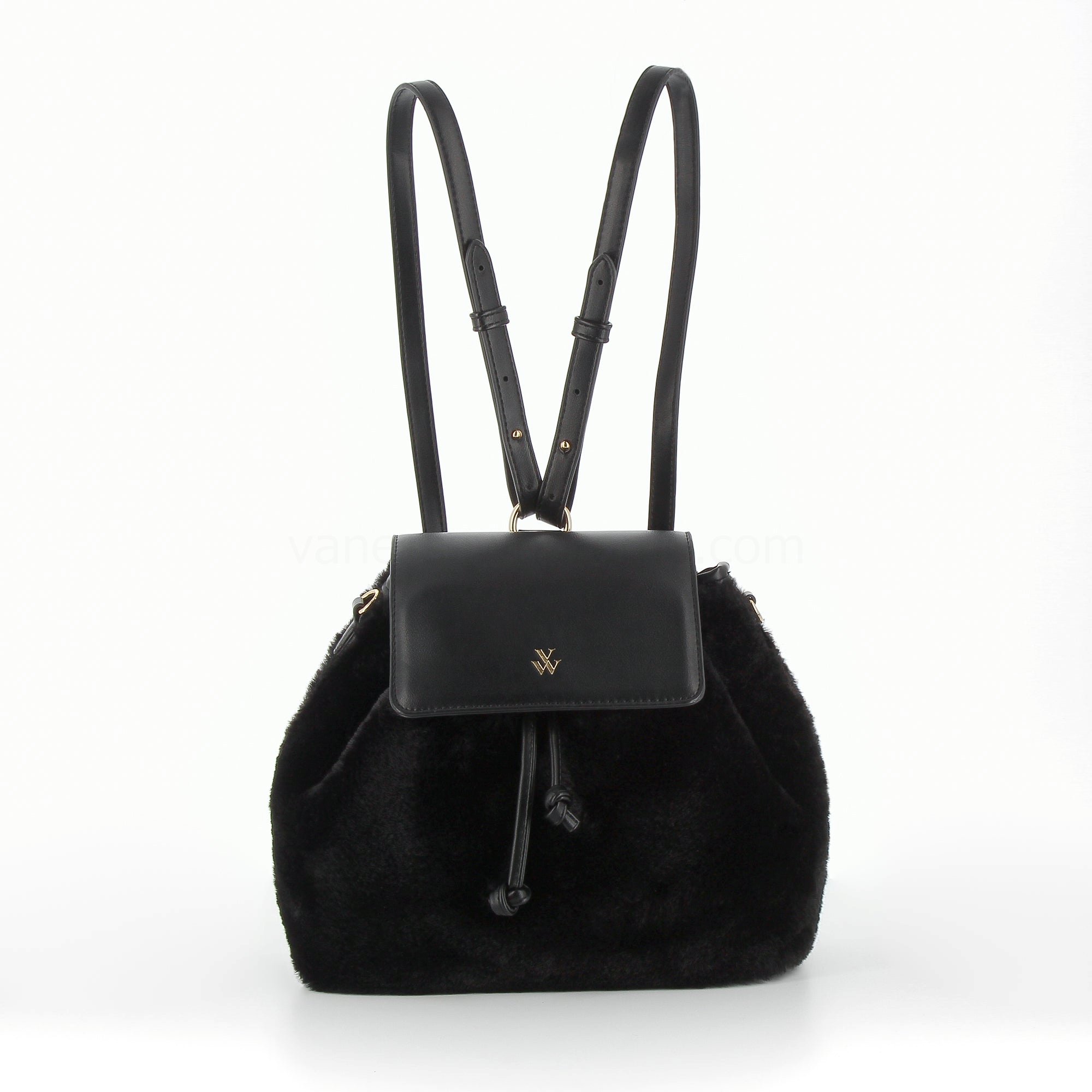 (image for) Sac à Dos Edith Noir En Fausse Fourrure | Vanessawupromo.Com 817