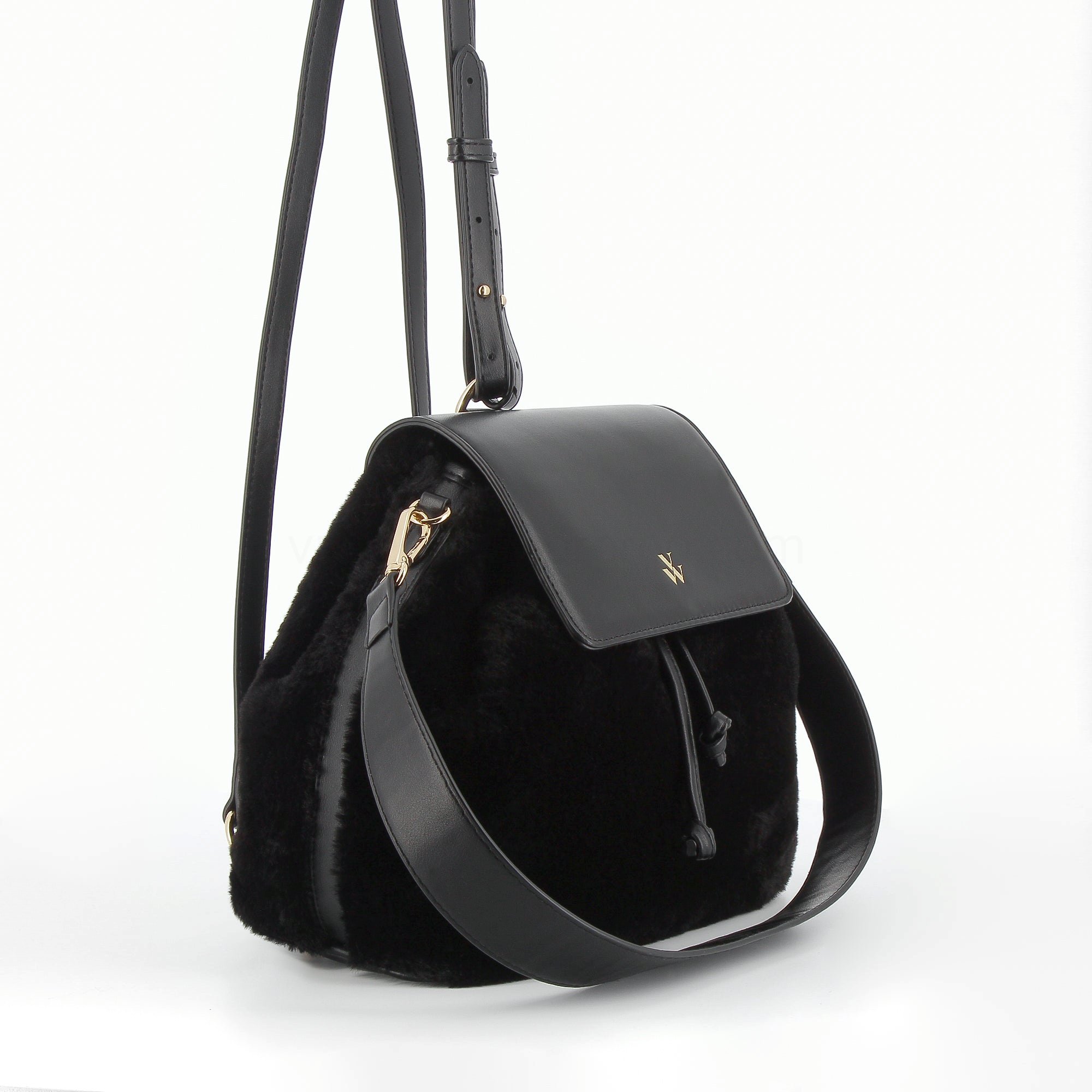 (image for) Sac à Dos Edith Noir En Fausse Fourrure | Vanessawupromo.Com 817